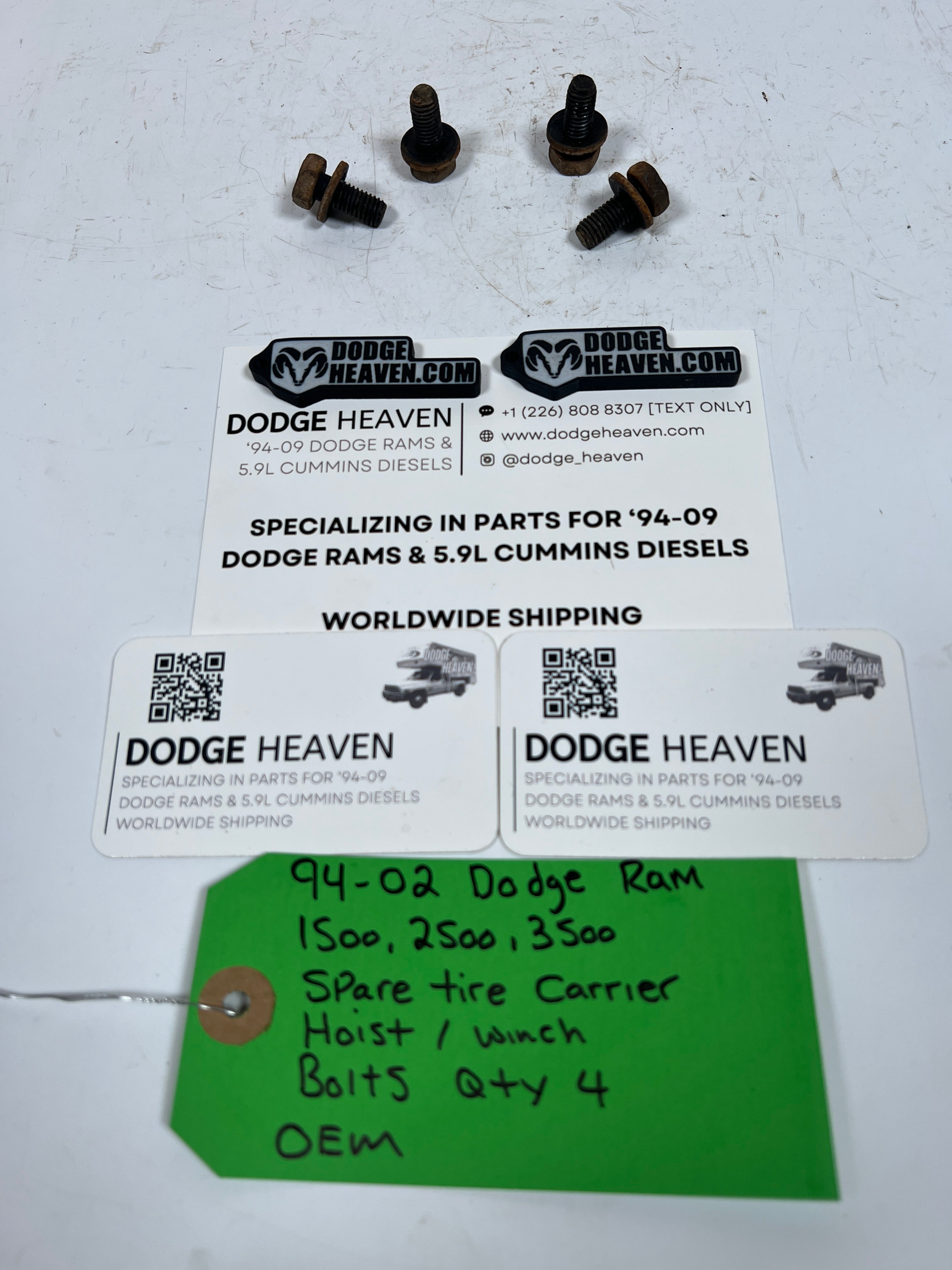 1994-2002 Dodge Ram 1500-3500 Spare Tire Carrier Hoist / Winch Bolts QTY 4