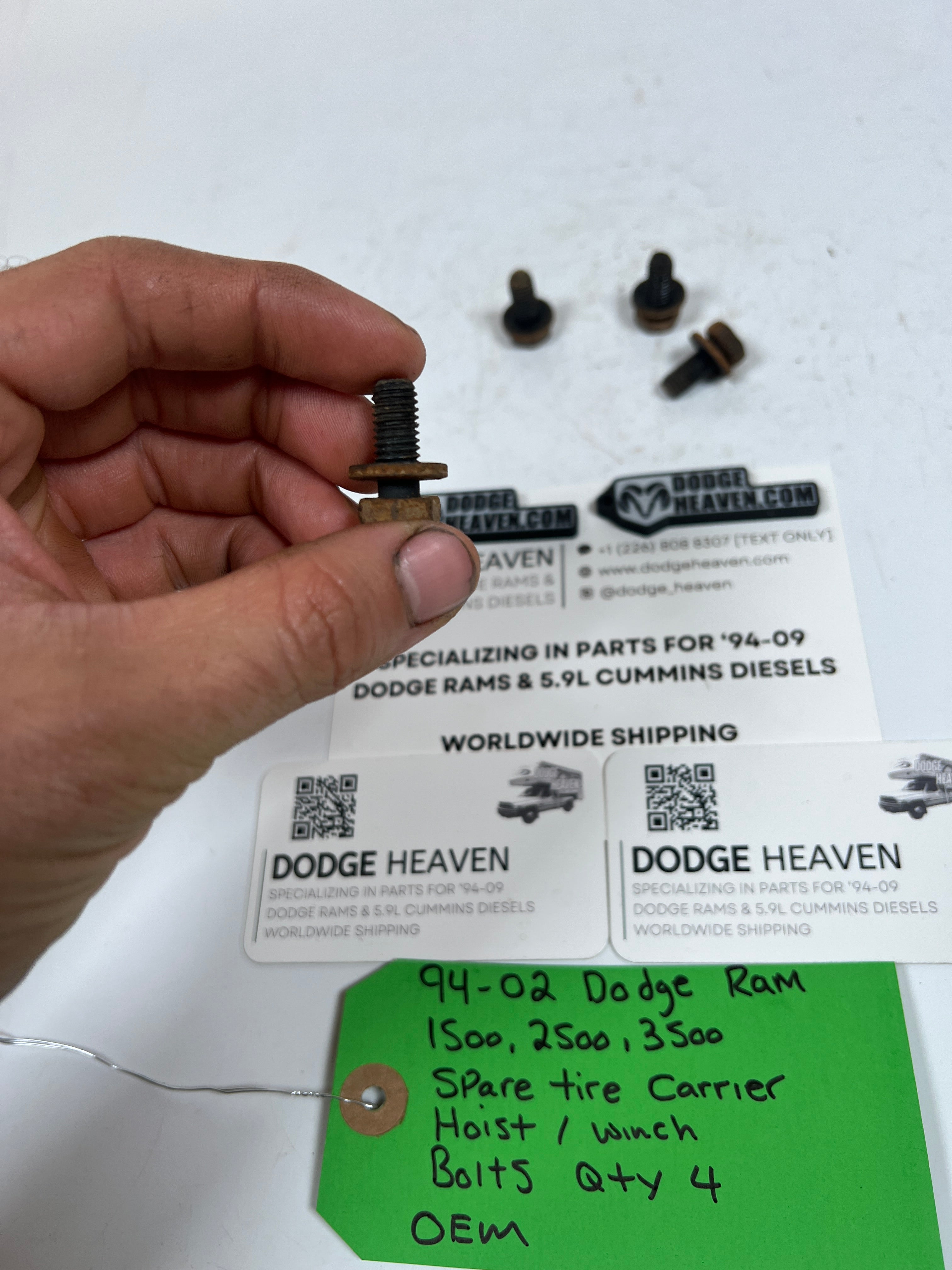 1994-2002 Dodge Ram 1500-3500 Spare Tire Carrier Hoist / Winch Bolts QTY 4