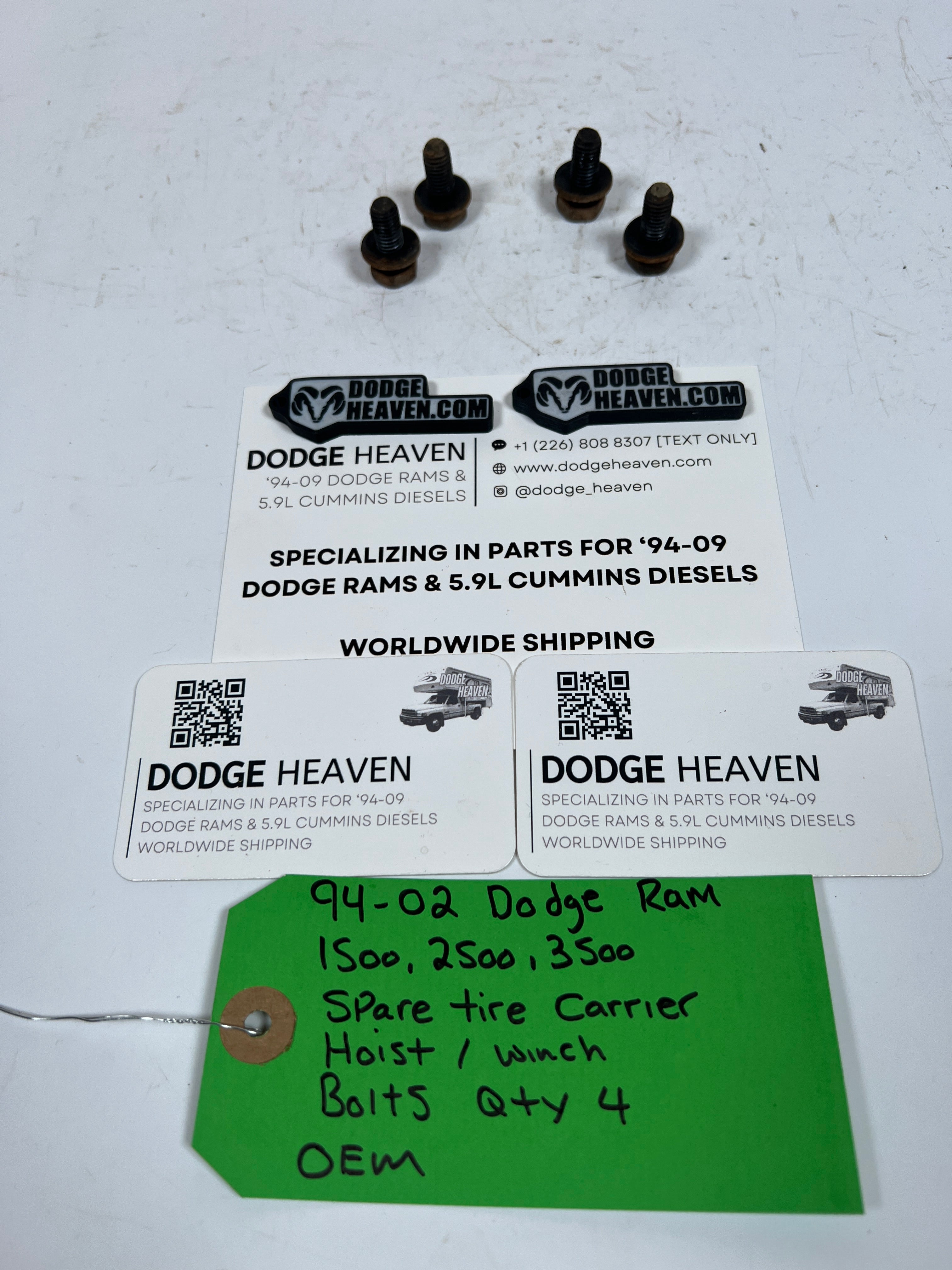 1994-2002 Dodge Ram 1500-3500 Spare Tire Carrier Hoist / Winch Bolts QTY 4