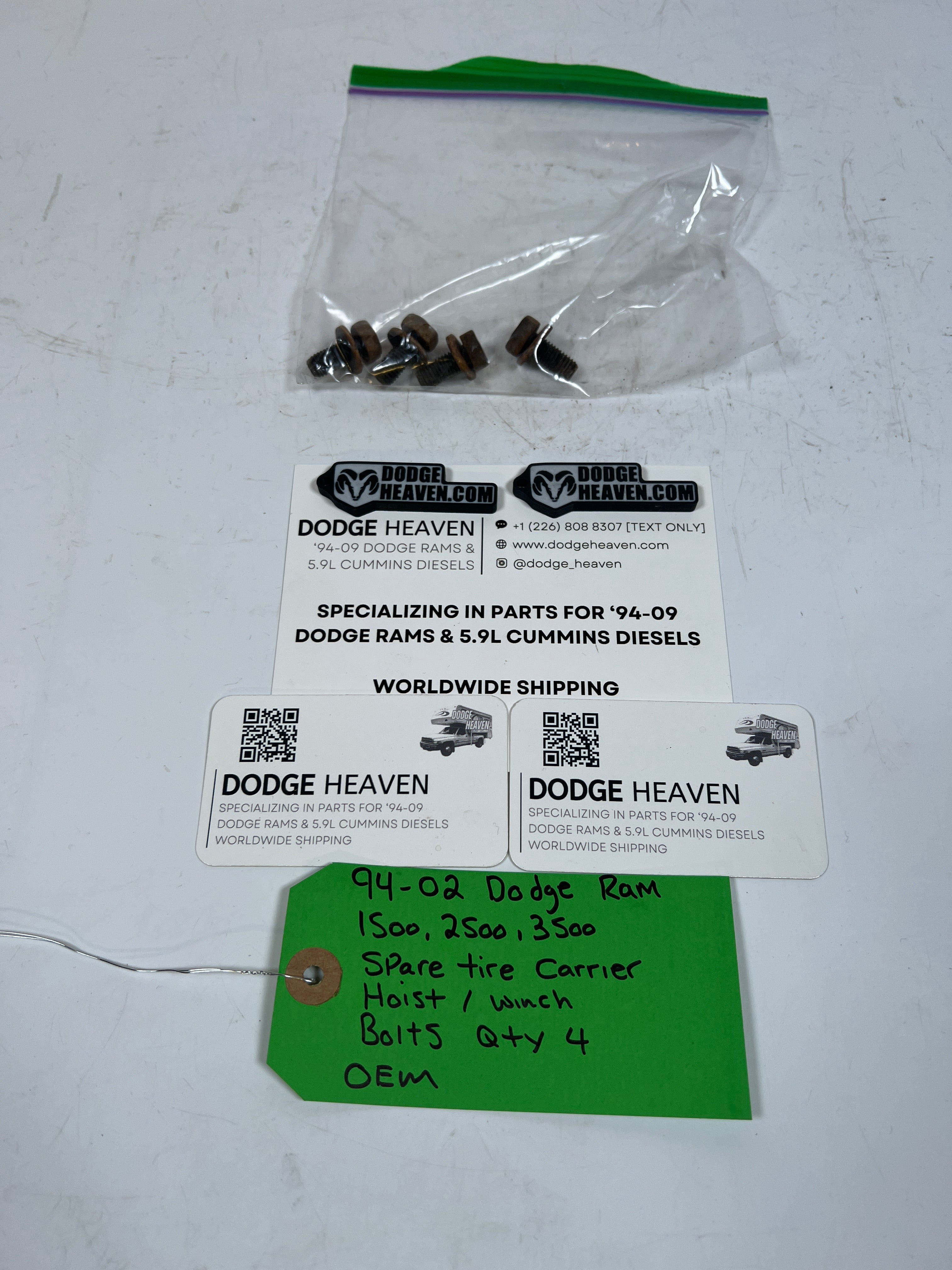1994-2002 Dodge Ram 1500-3500 Spare Tire Carrier Hoist / Winch Bolts QTY 4