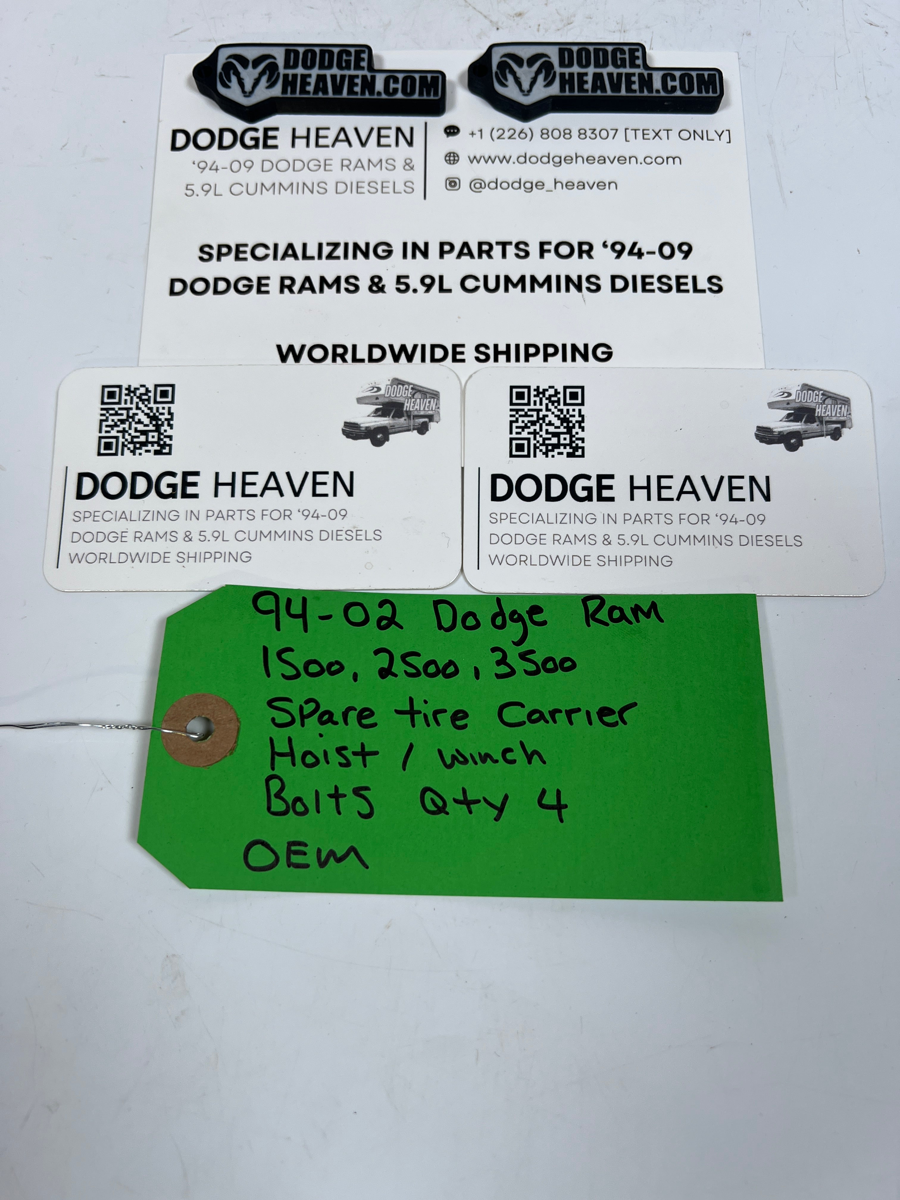 1994-2002 Dodge Ram 1500-3500 Spare Tire Carrier Hoist / Winch Bolts QTY 4