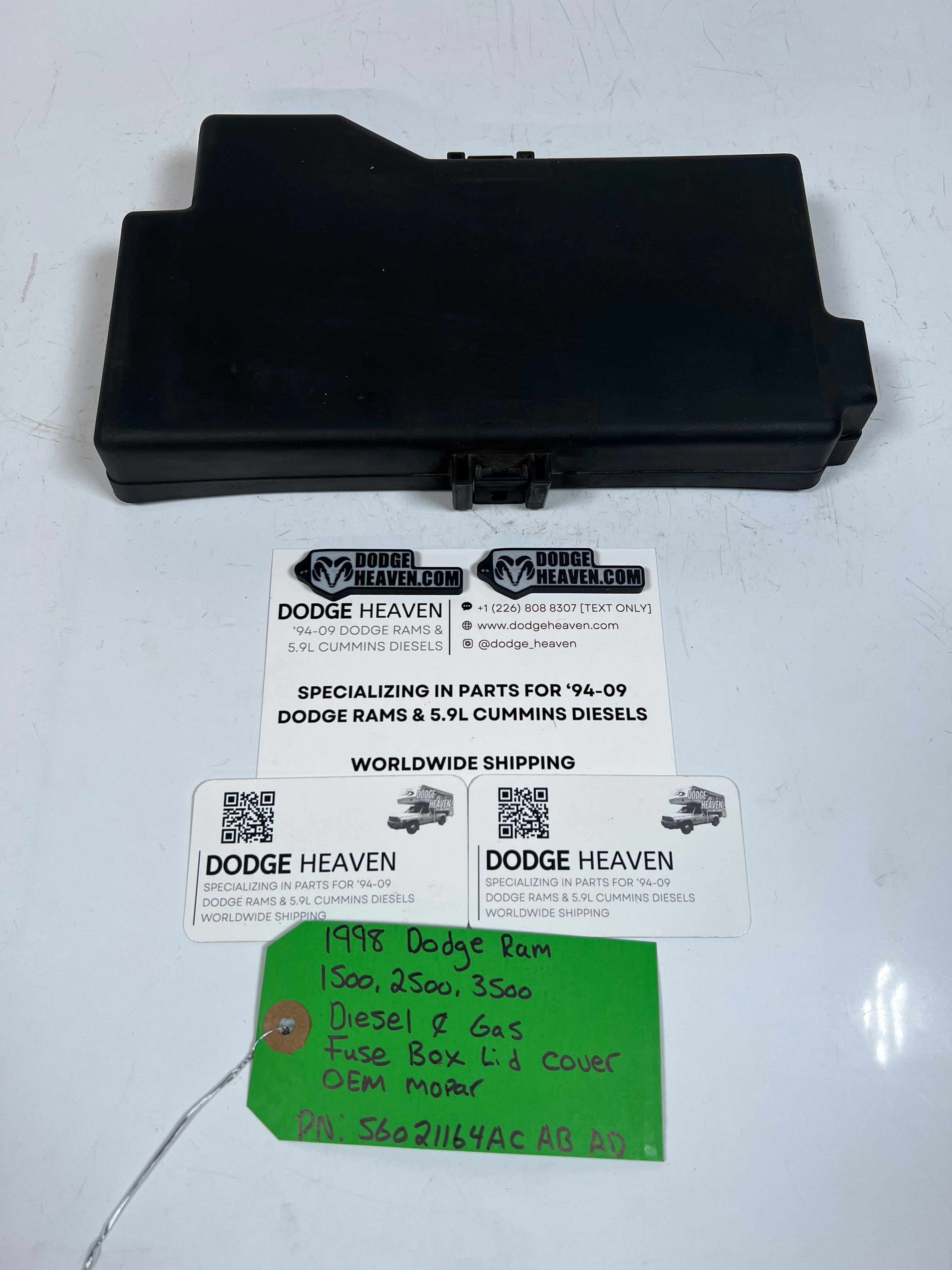 1998-1998 Dodge Ram 1500-3500 Diesel & Gas Fuse Box Lid Cover