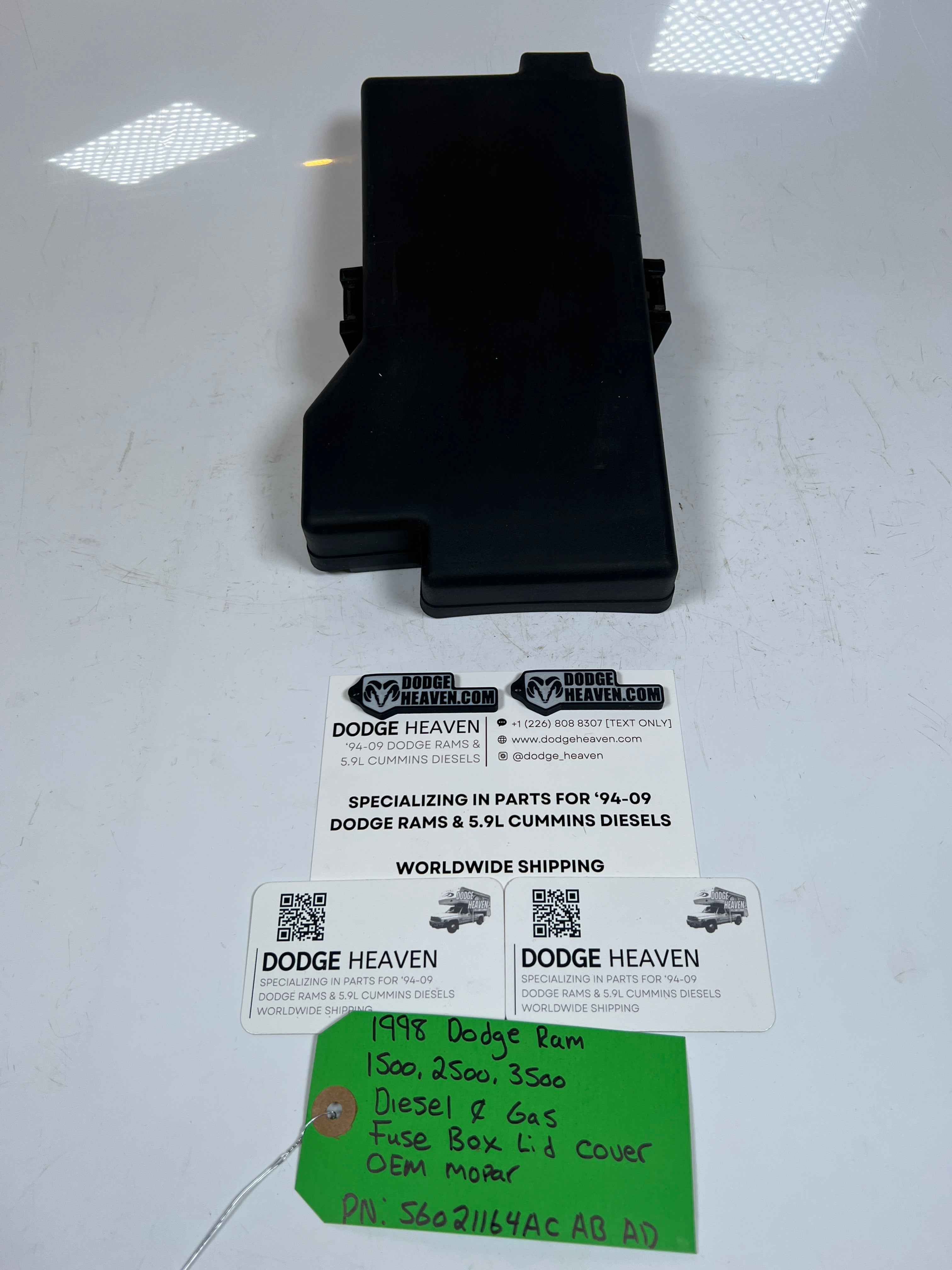 1998-1998 Dodge Ram 1500-3500 Diesel & Gas Fuse Box Lid Cover