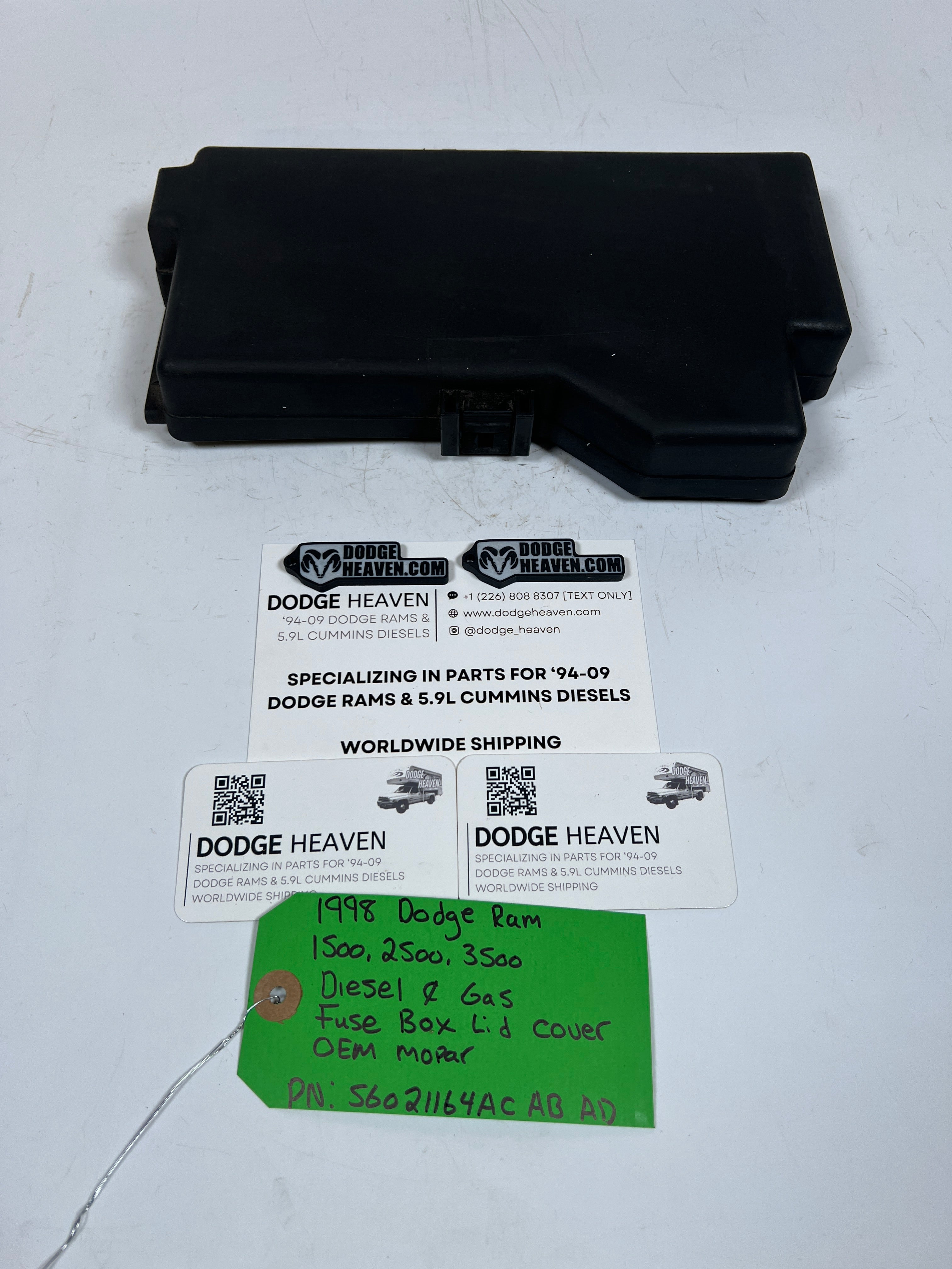 1998-1998 Dodge Ram 1500-3500 Diesel & Gas Fuse Box Lid Cover