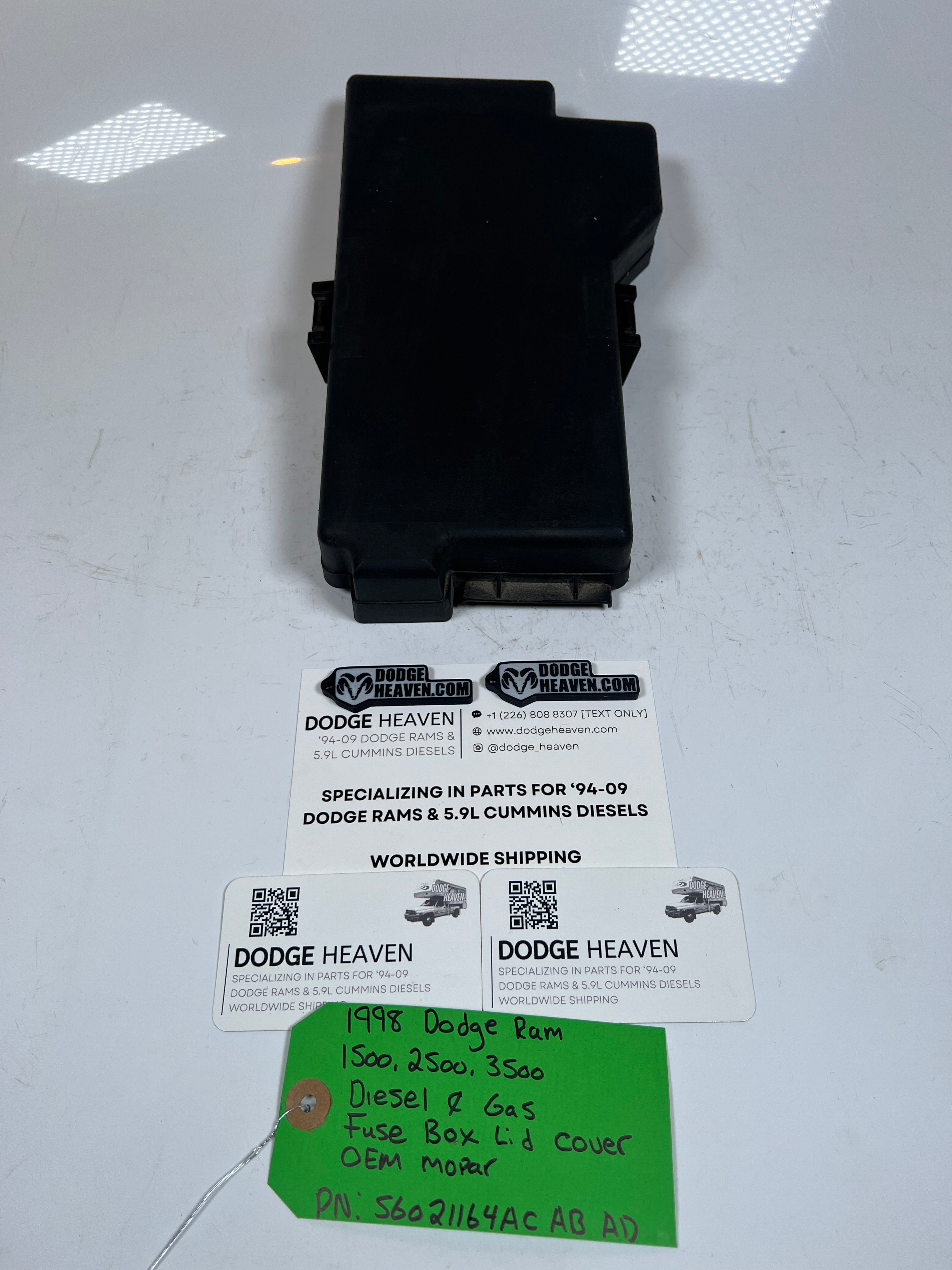 1998-1998 Dodge Ram 1500-3500 Diesel & Gas Fuse Box Lid Cover