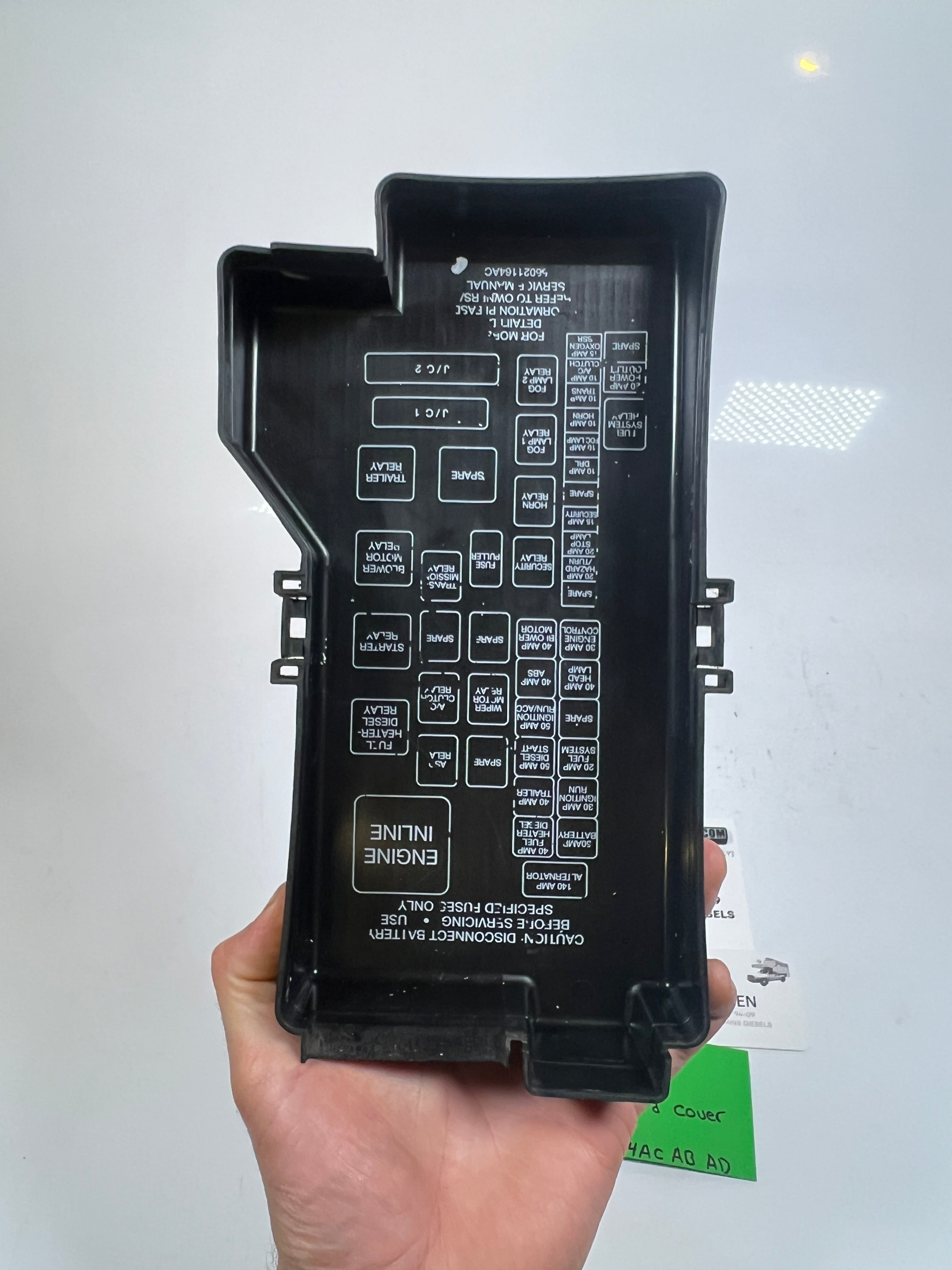 1998-1998 Dodge Ram 1500-3500 Diesel & Gas Fuse Box Lid Cover