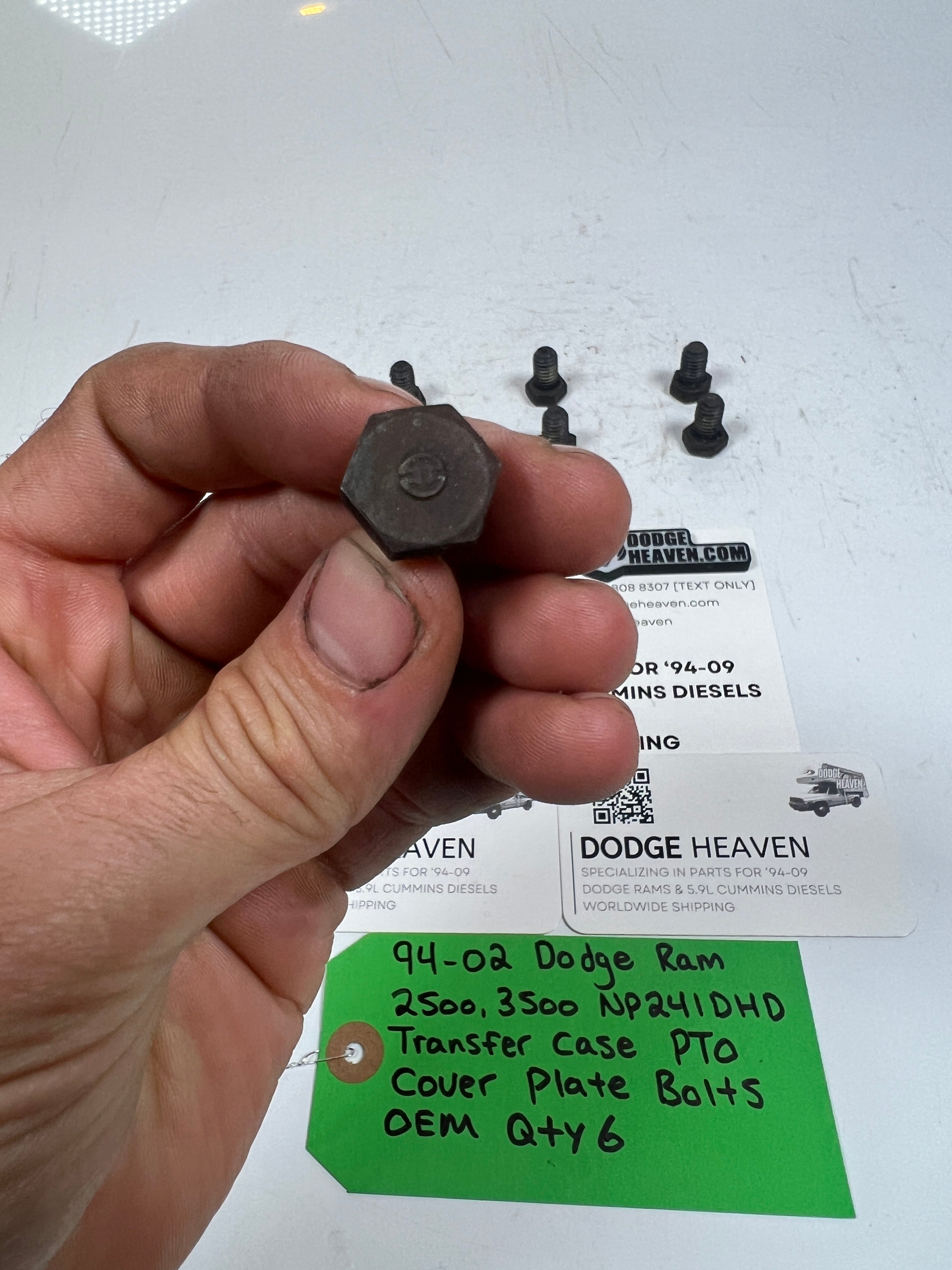 1994-2002 Dodge Ram 241DLD 241DHD Transfer Case PTO Cover Plate Bolts QTY 6