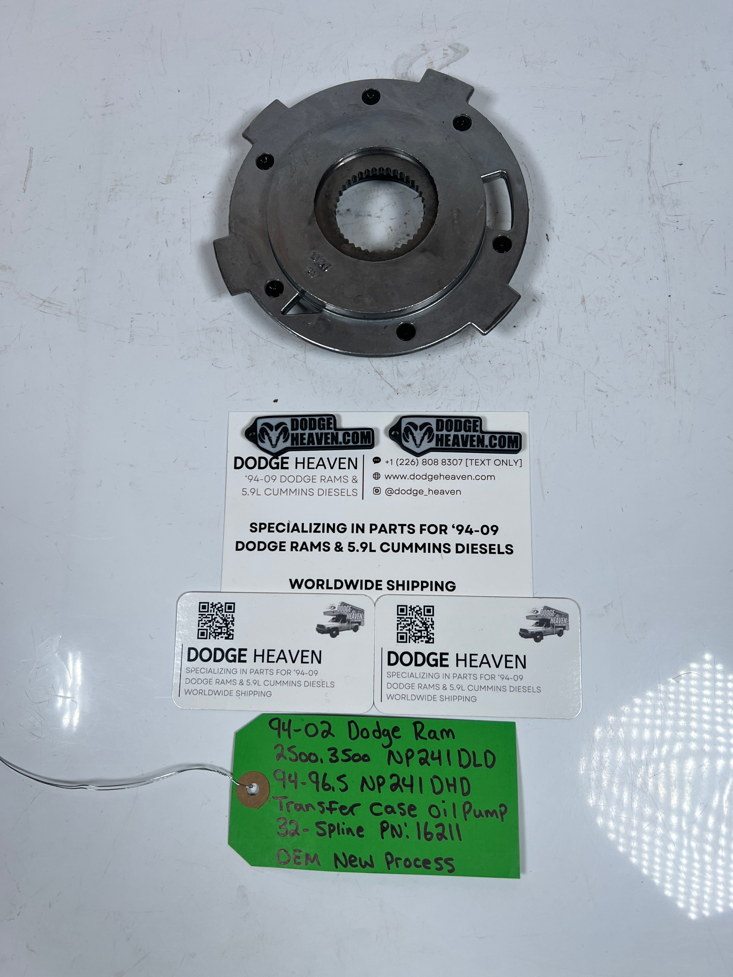 1994-2002 Dodge Ram 241DLD 241DHD Transfer Case Oil Pump 32-Spline New Process