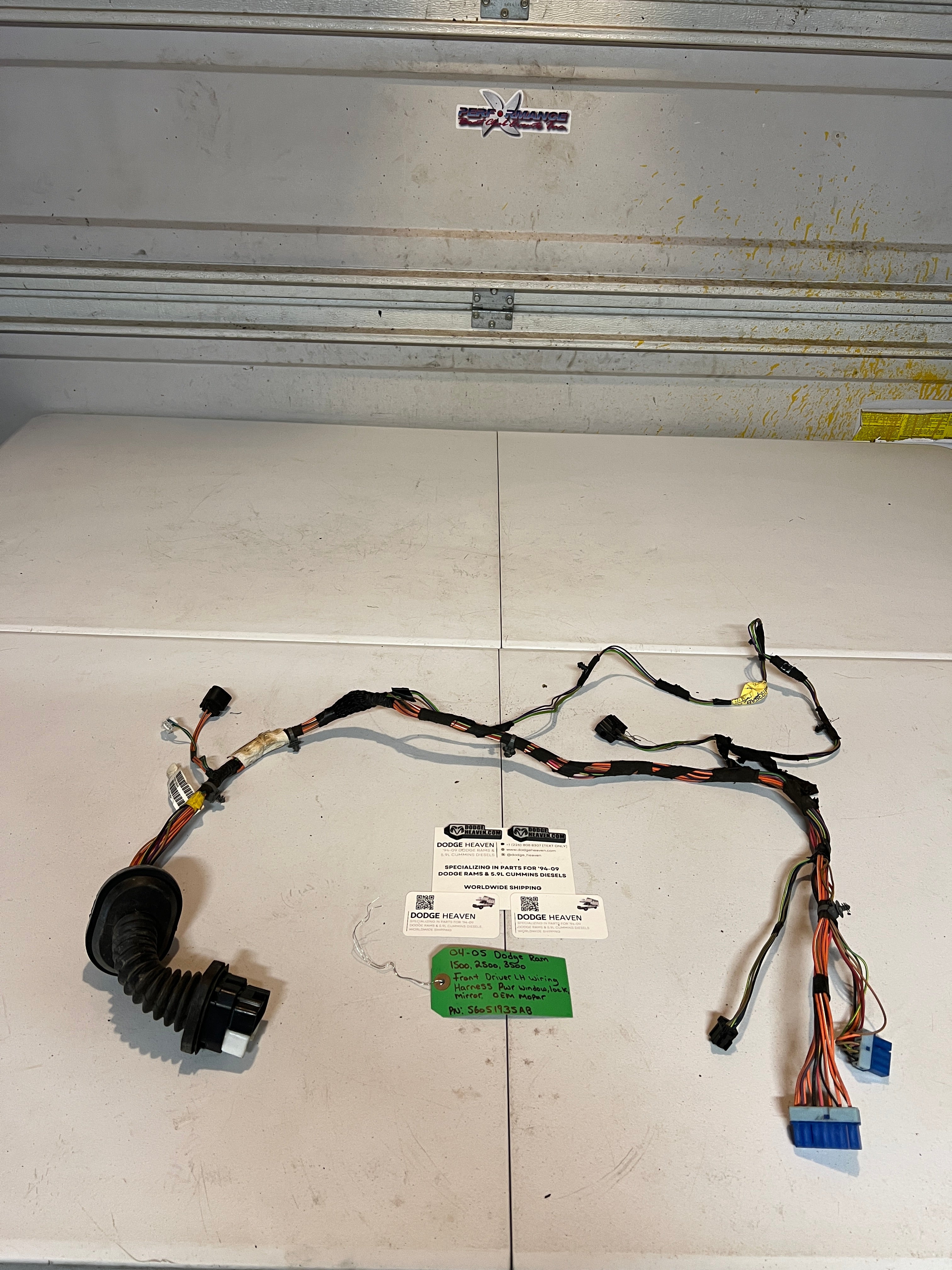 2004-2005 Dodge Ram Front Driver Power Door Wiring Harness