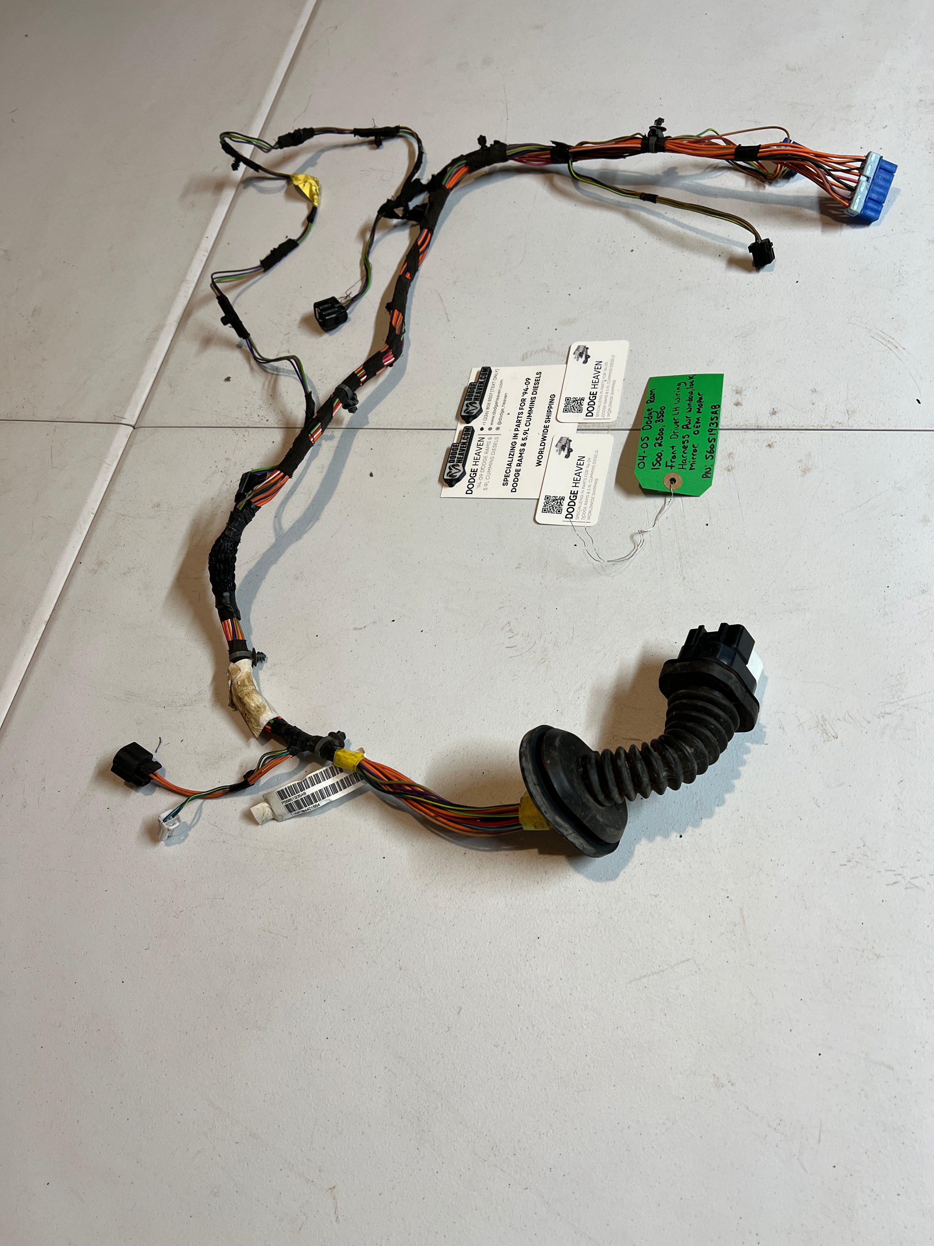 2004-2005 Dodge Ram Front Driver Power Door Wiring Harness