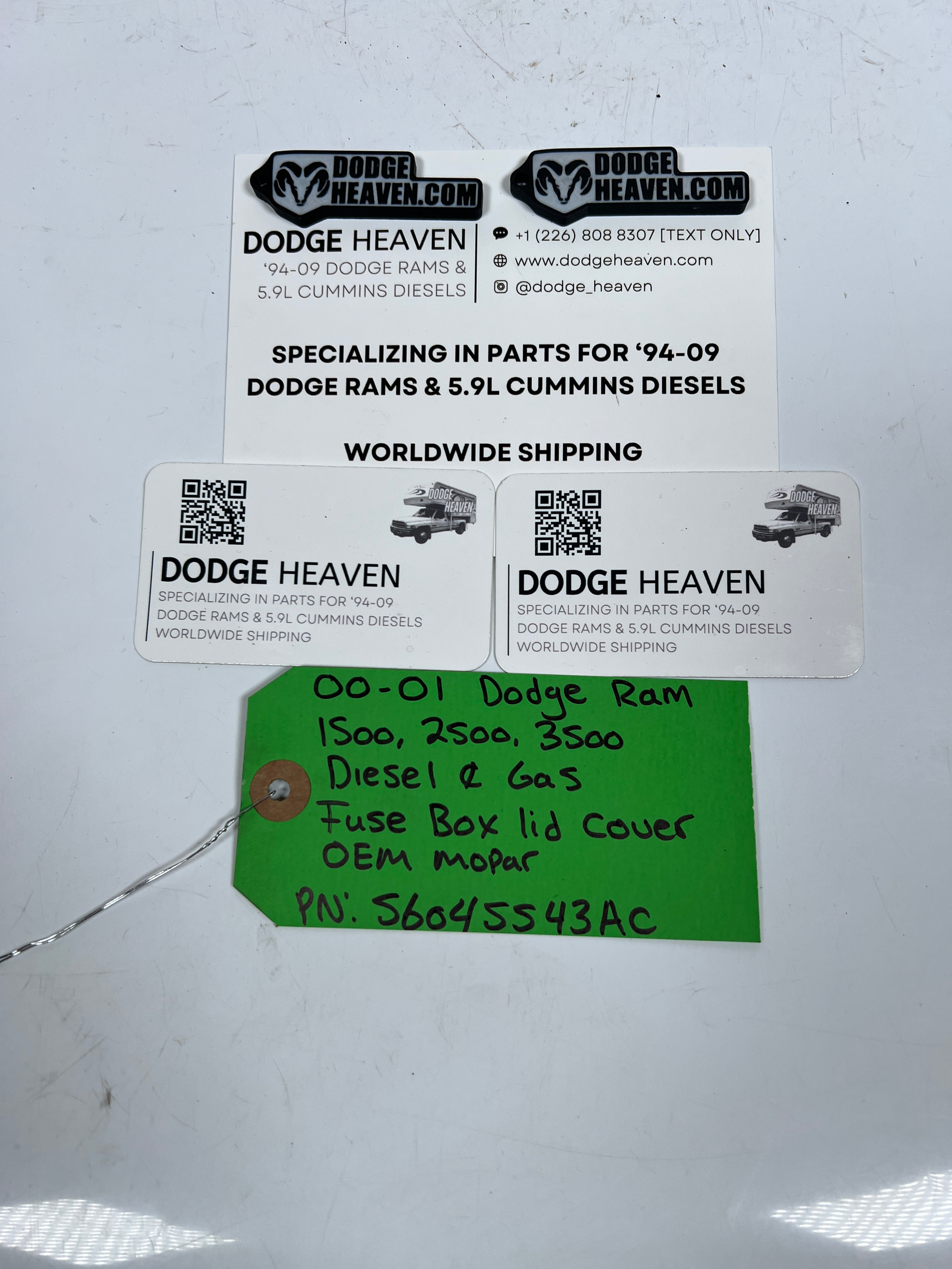 2000-2001 Dodge Ram 1500-3500 Diesel & Gas Fuse Box Lid Cover