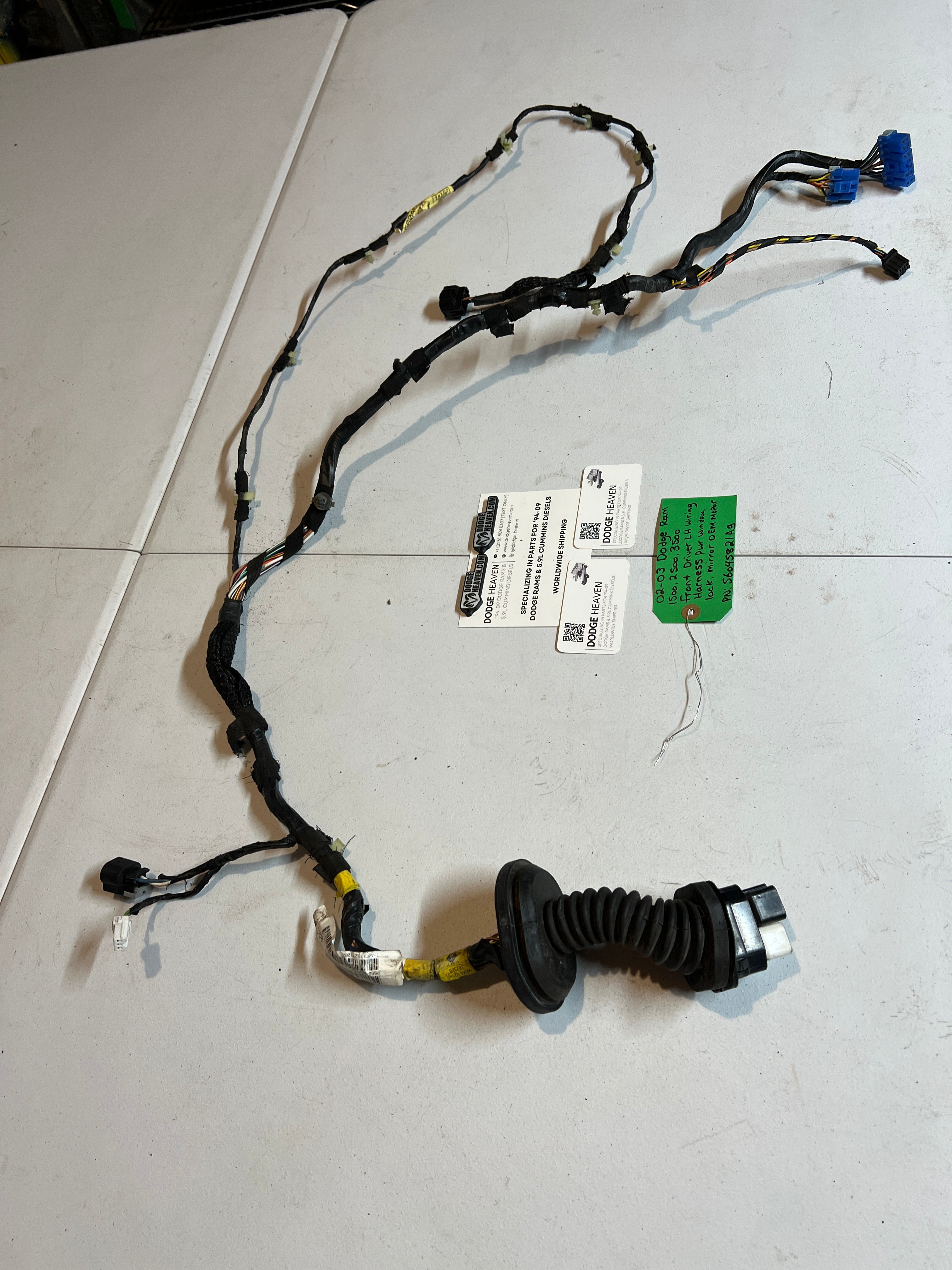 2002-2003 Dodge Ram Front Driver Power Door Wiring Harness