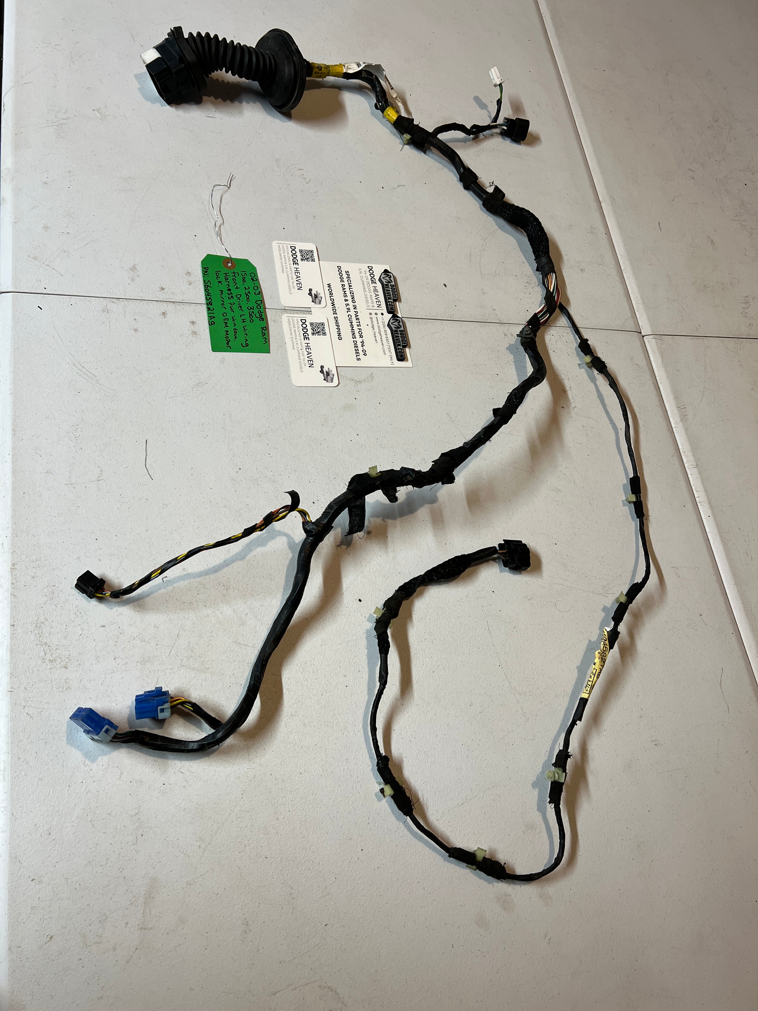 2002-2003 Dodge Ram Front Driver Power Door Wiring Harness