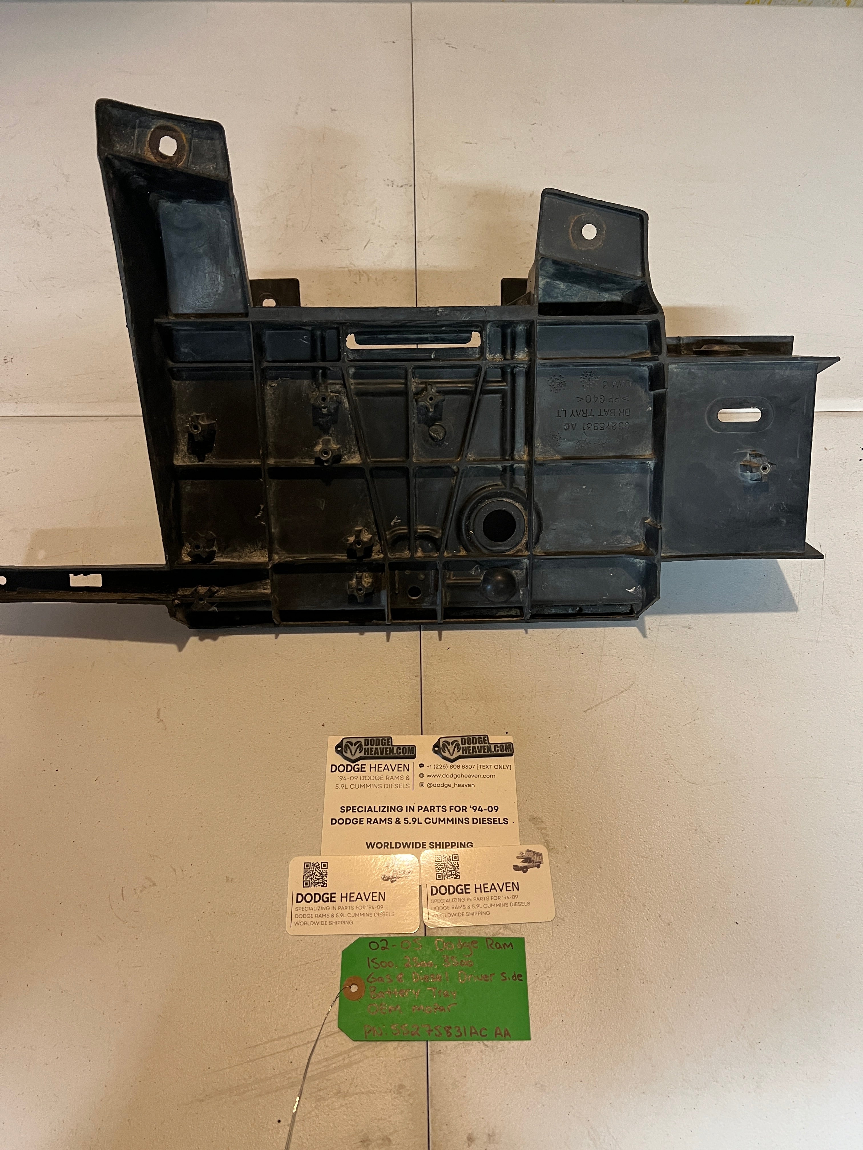 2002-2005 Dodge Ram 1500-3500 Gas & Diesel Driver Side Battery Tray