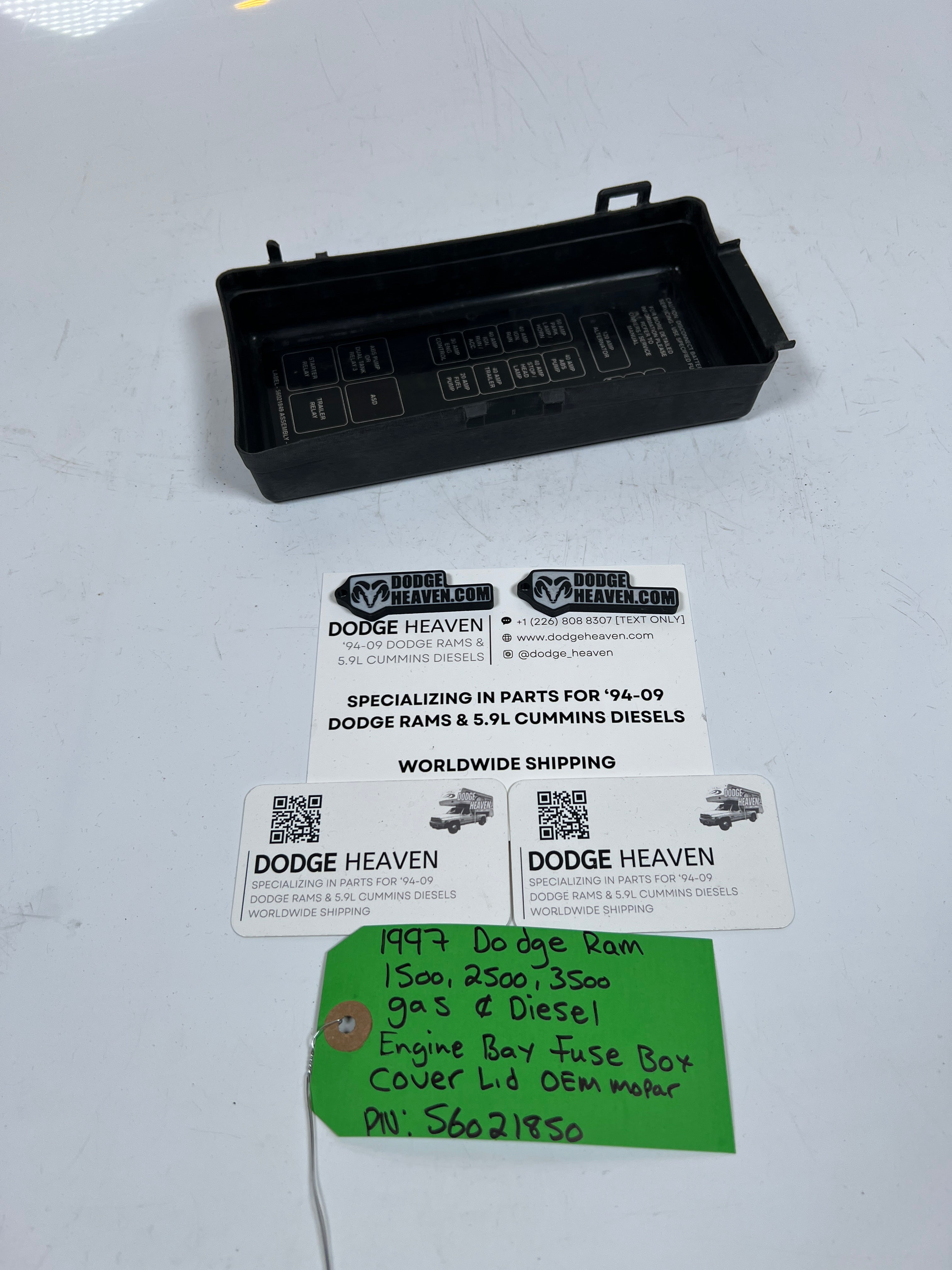 1997-1997 Dodge Ram 1500-3500 Gas & Diesel Engine Bay Fuse Box Cover Lid
