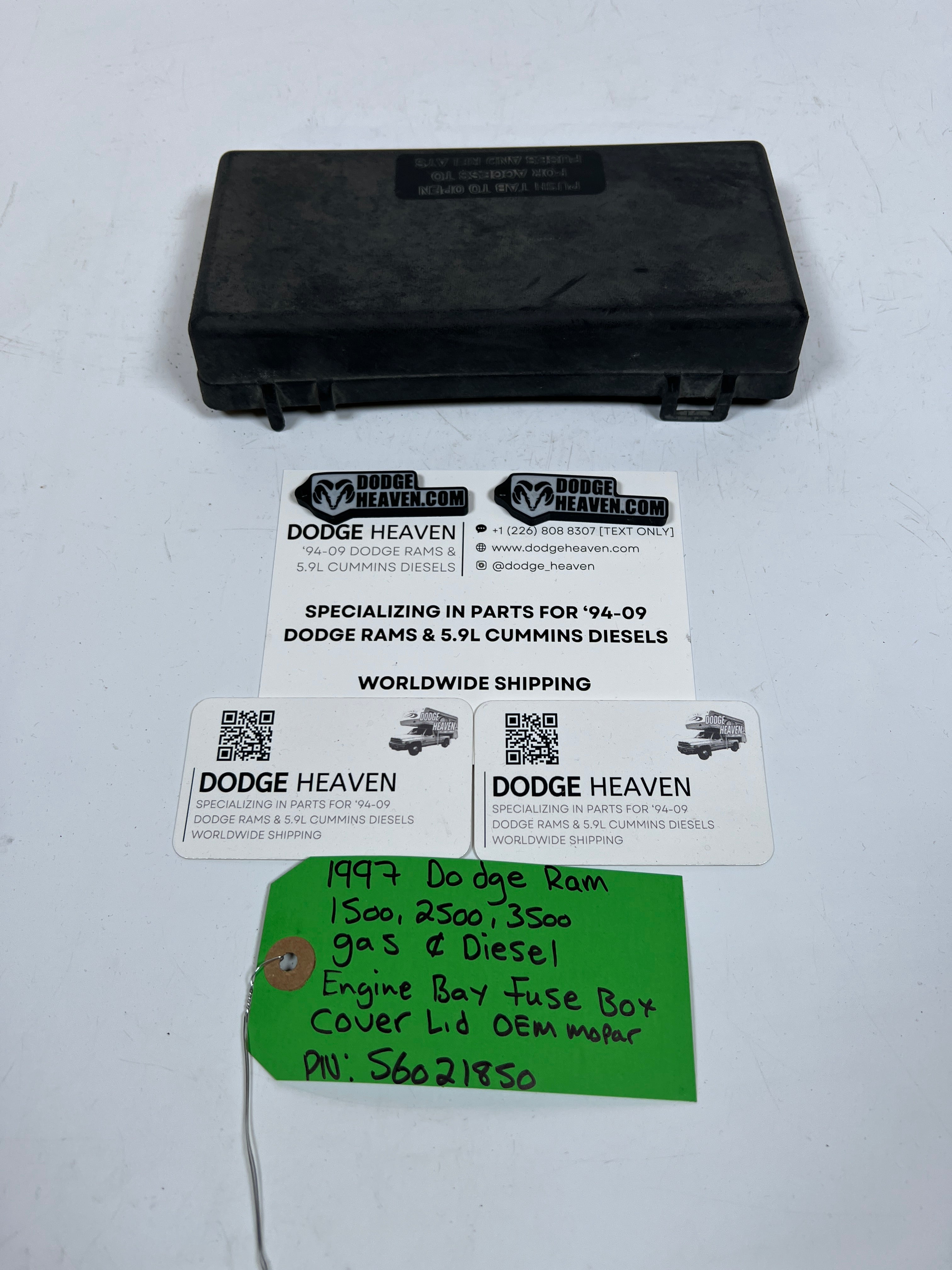 1997-1997 Dodge Ram 1500-3500 Gas & Diesel Engine Bay Fuse Box Cover Lid