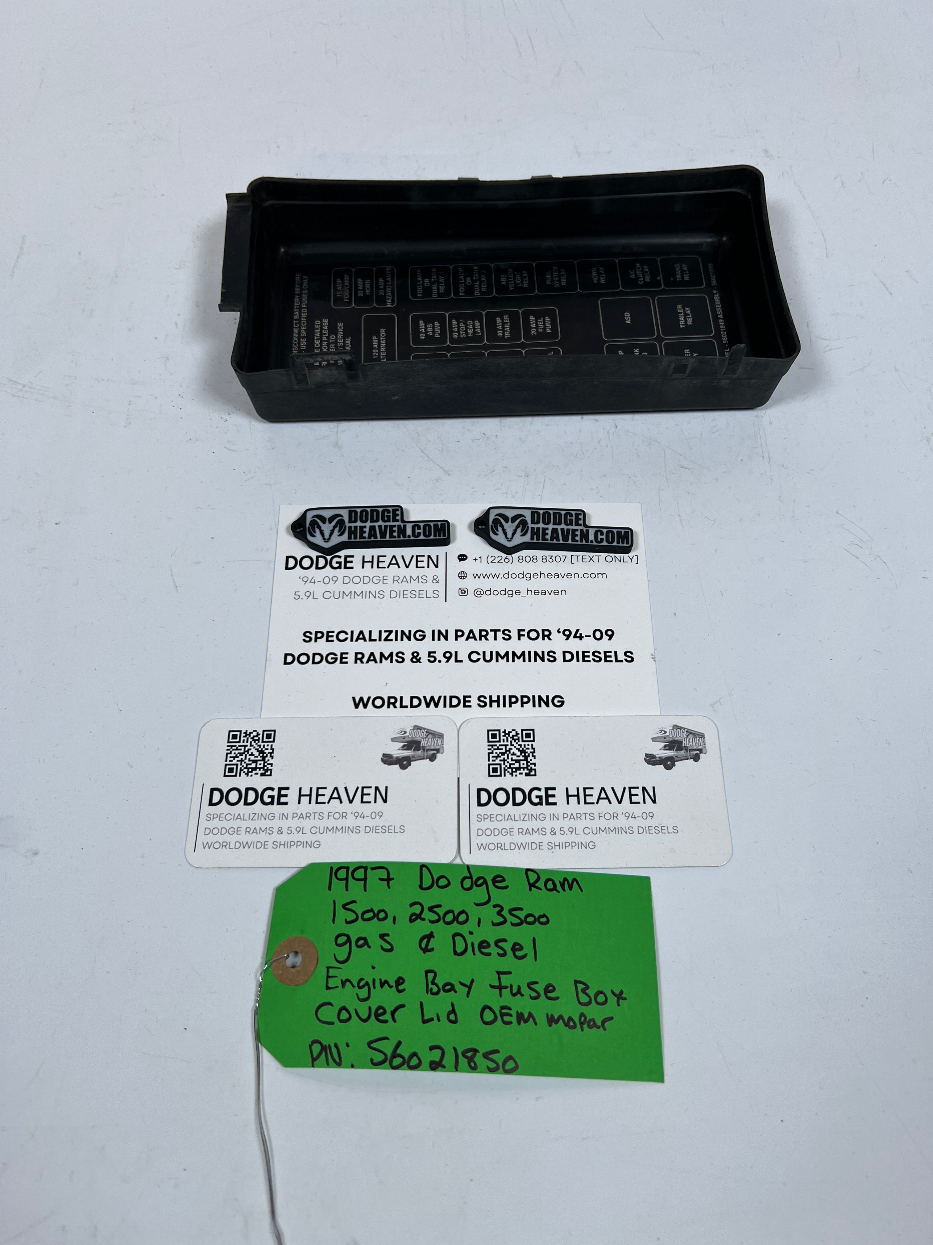1997-1997 Dodge Ram 1500-3500 Gas & Diesel Engine Bay Fuse Box Cover Lid