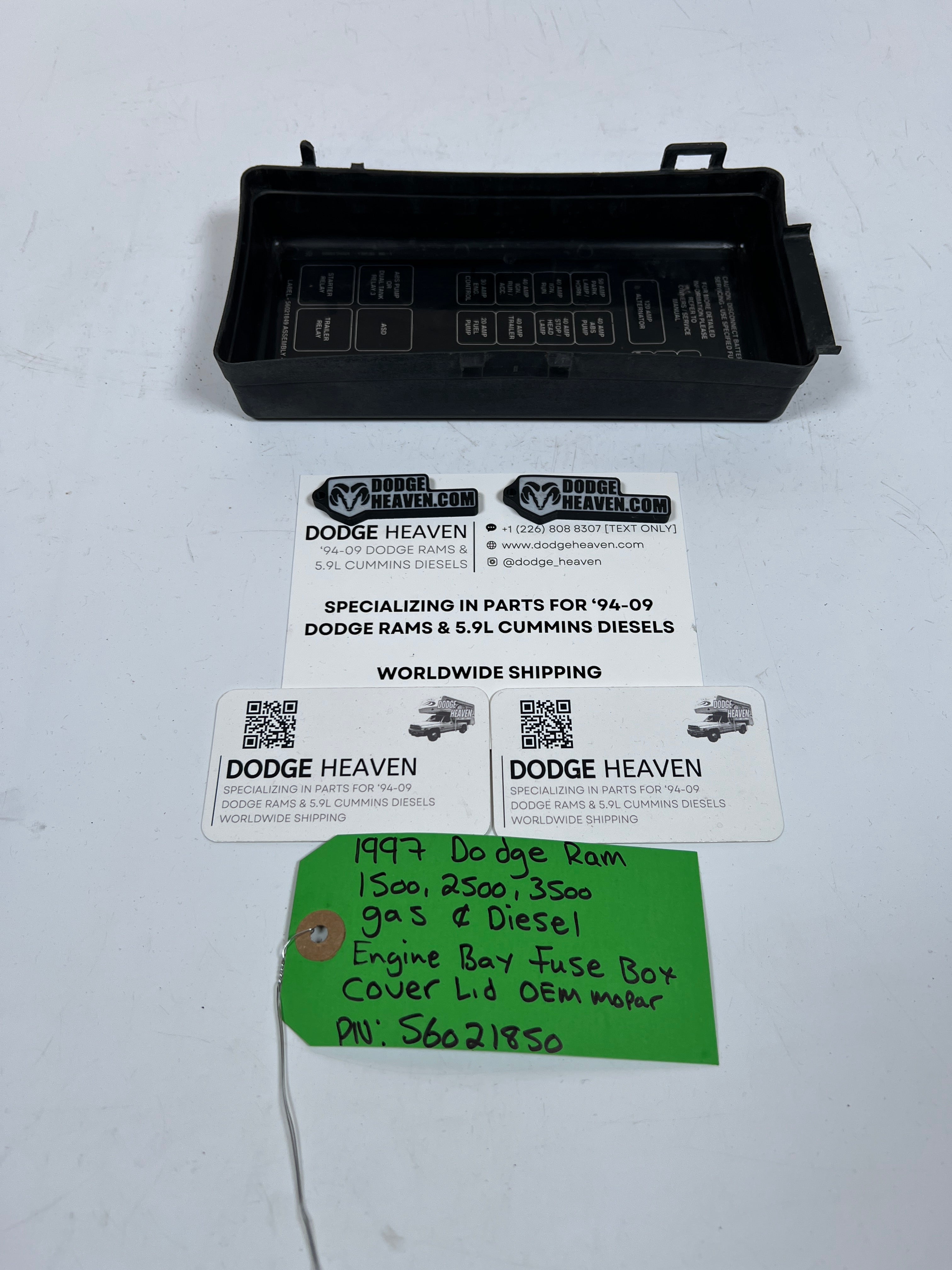 1997-1997 Dodge Ram 1500-3500 Gas & Diesel Engine Bay Fuse Box Cover Lid