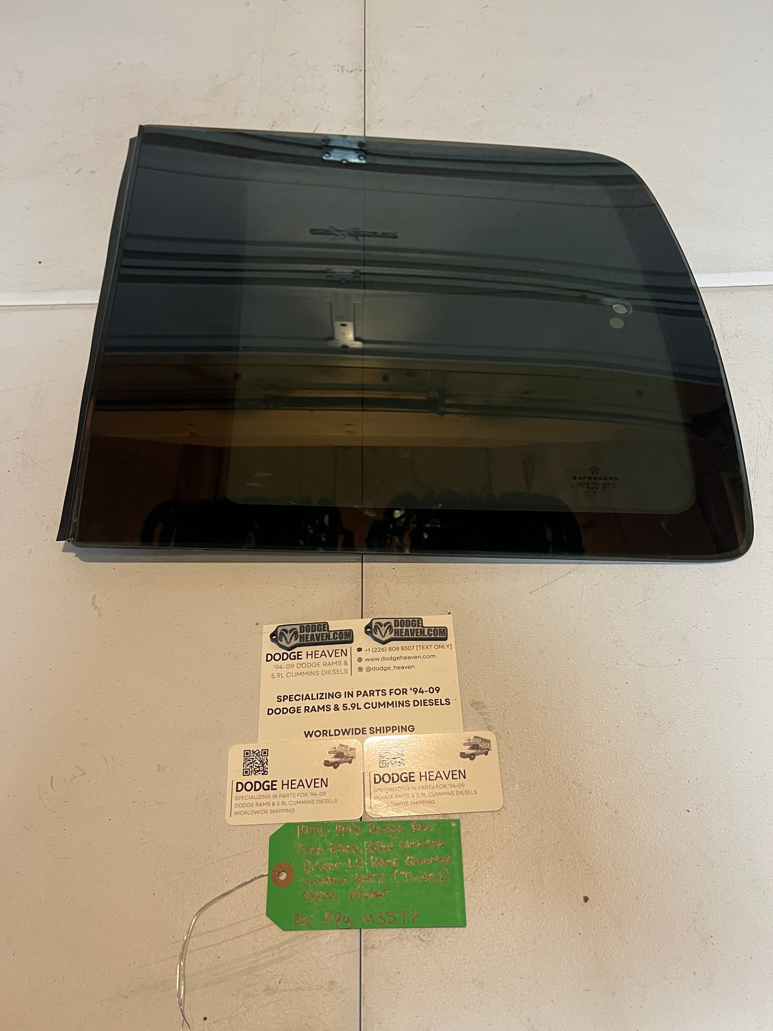 1994-1997 Dodge Ram Quarter Window Glass Rear Driver LH Club Cab Tinted