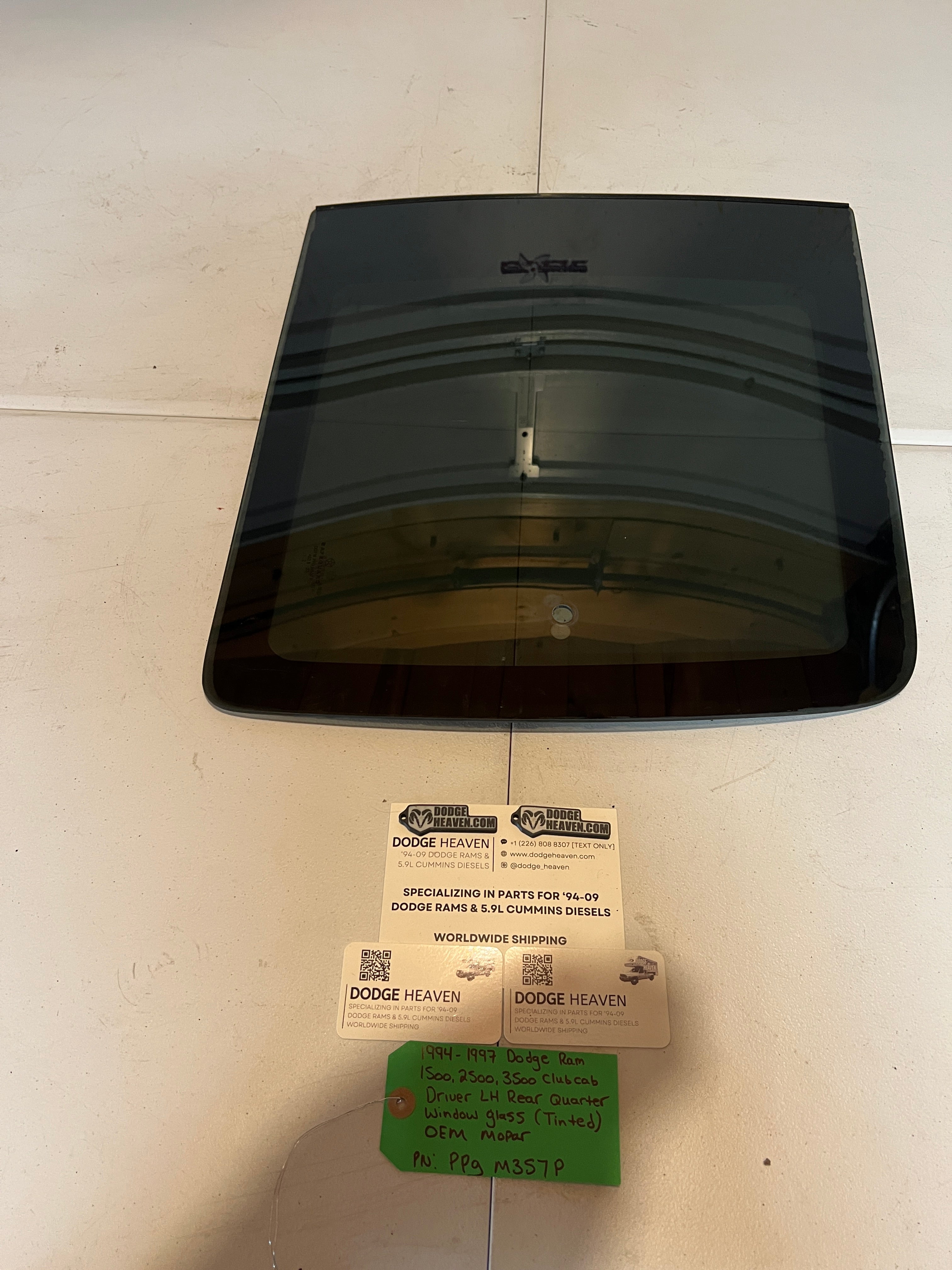 1994-1997 Dodge Ram Quarter Window Glass Rear Driver LH Club Cab Tinted