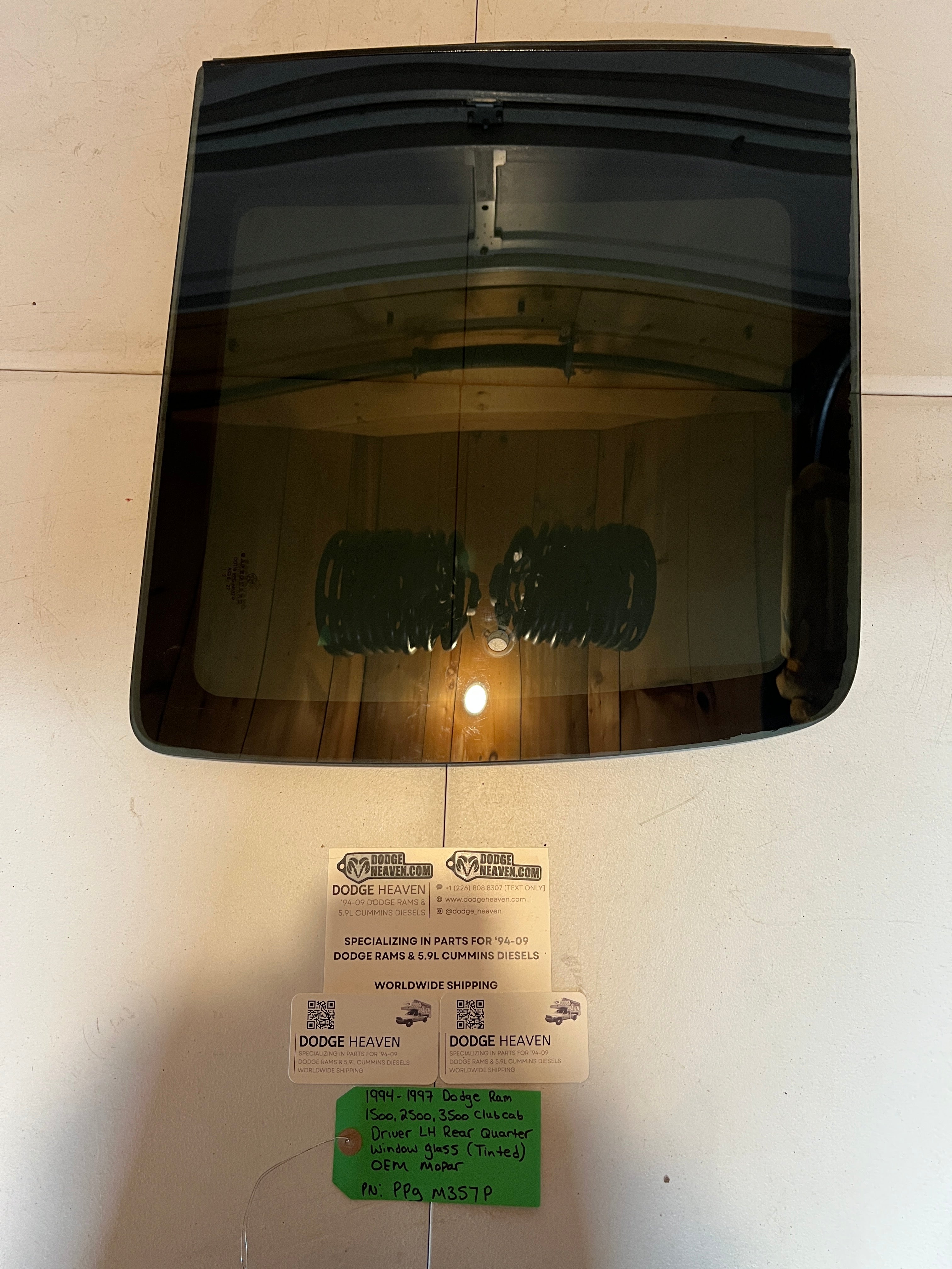 1994-1997 Dodge Ram Quarter Window Glass Rear Driver LH Club Cab Tinted