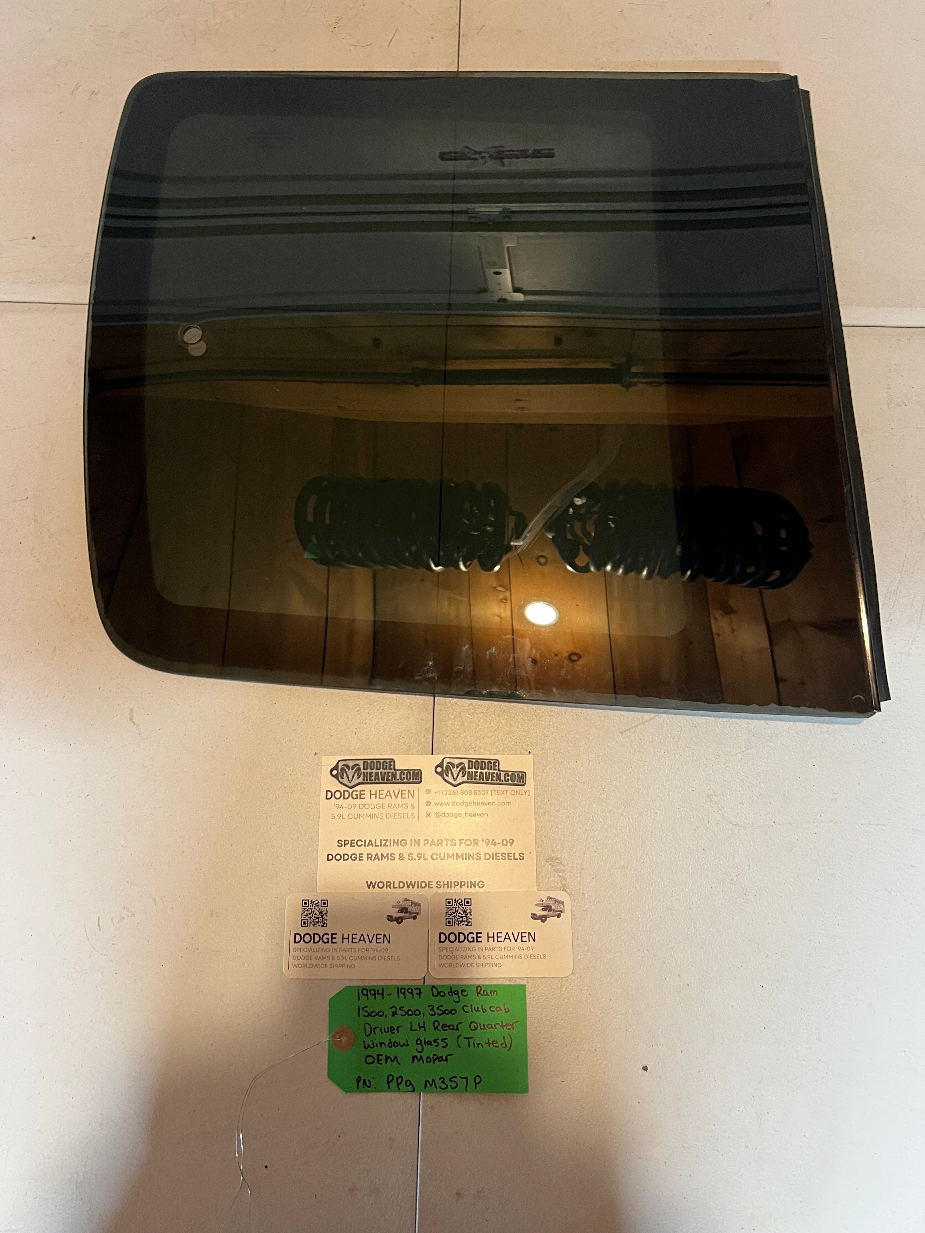 1994-1997 Dodge Ram Quarter Window Glass Rear Driver LH Club Cab Tinted