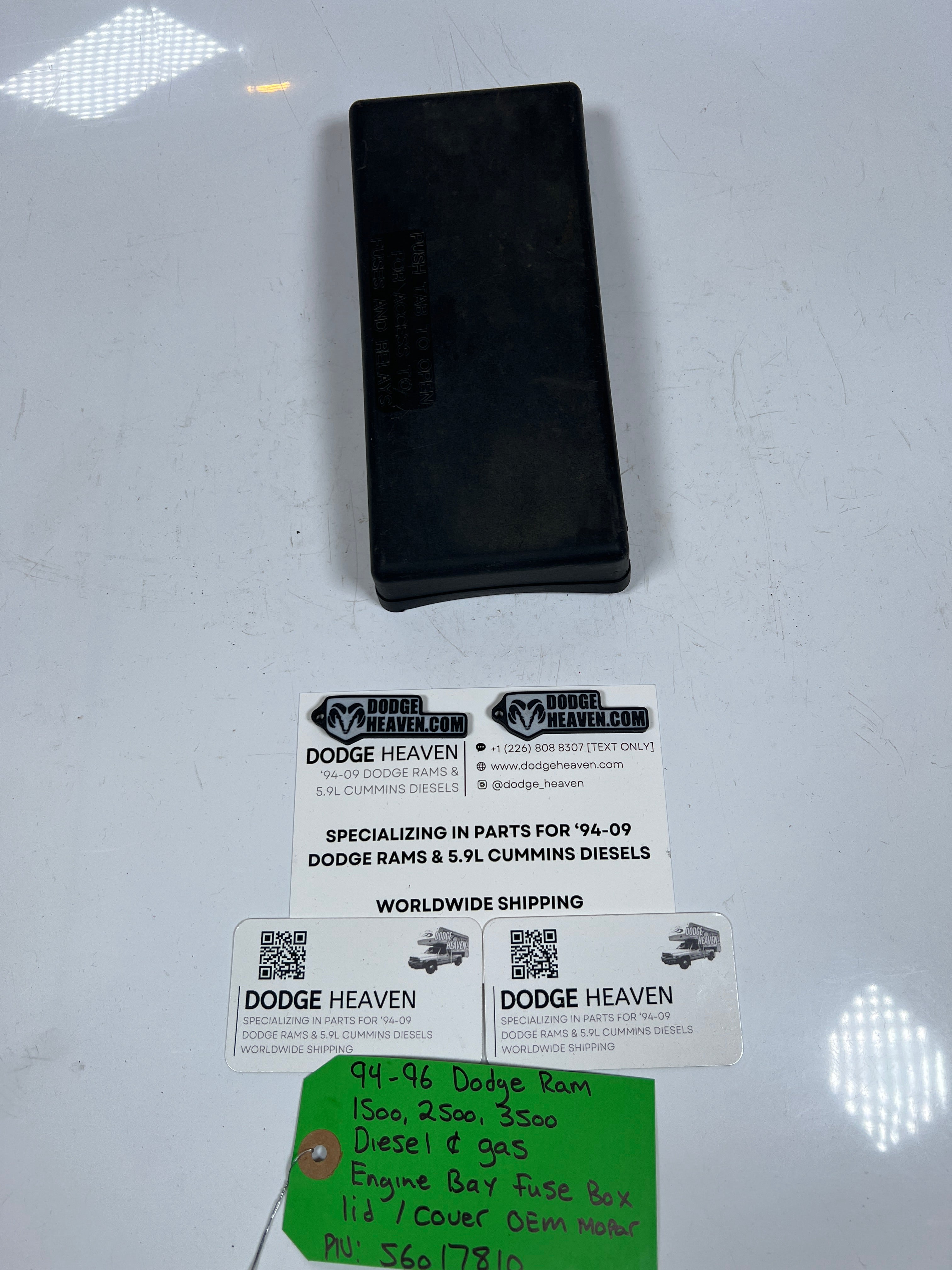 1994-1996 Dodge Ram 1500-3500 Diesel & Gas Fuse Box Lid Cover