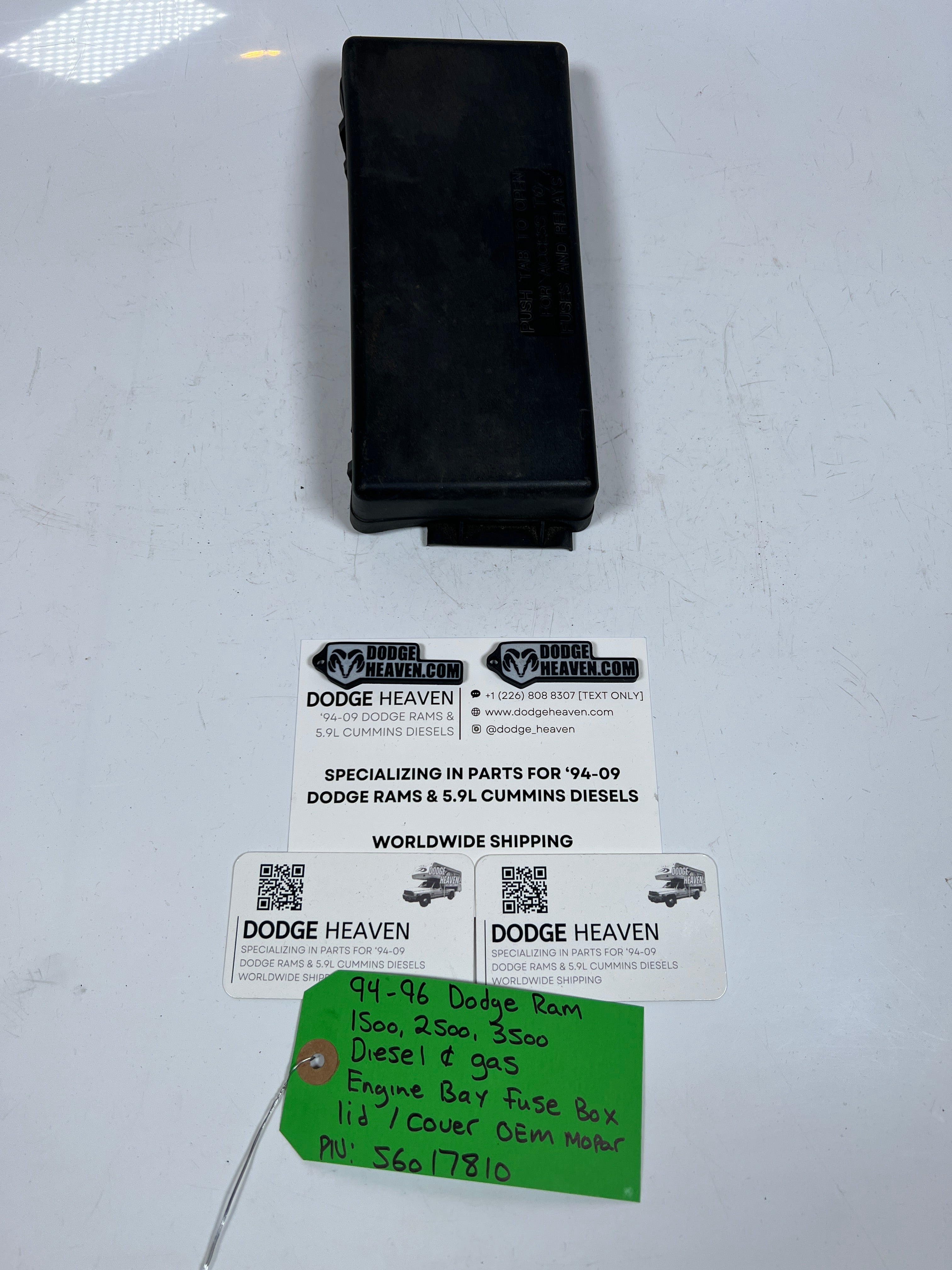 1994-1996 Dodge Ram 1500-3500 Diesel & Gas Fuse Box Lid Cover