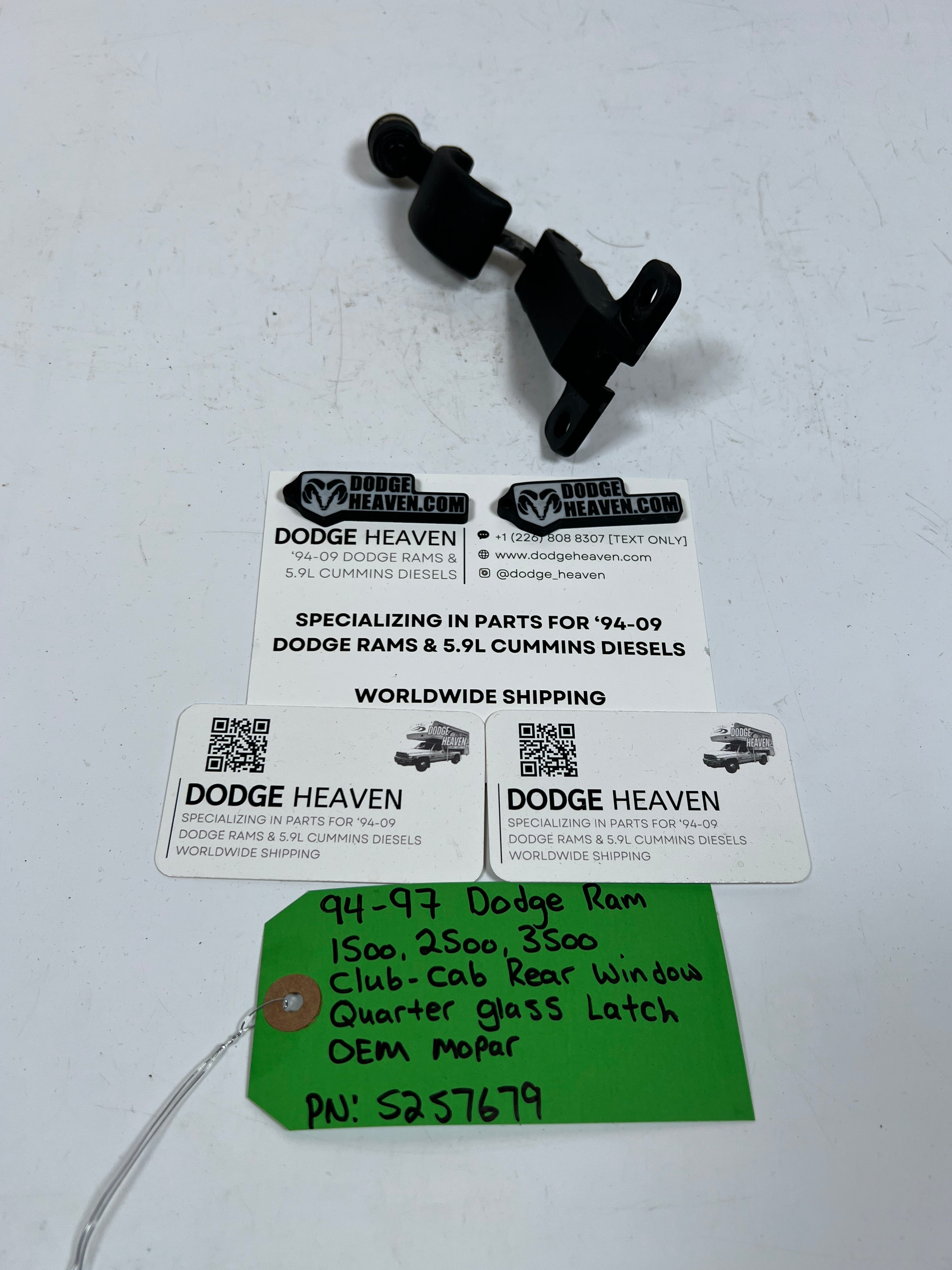 1994-1997 Dodge Ram 1500-3500 Rear Quarter Glass Latch LH or RH