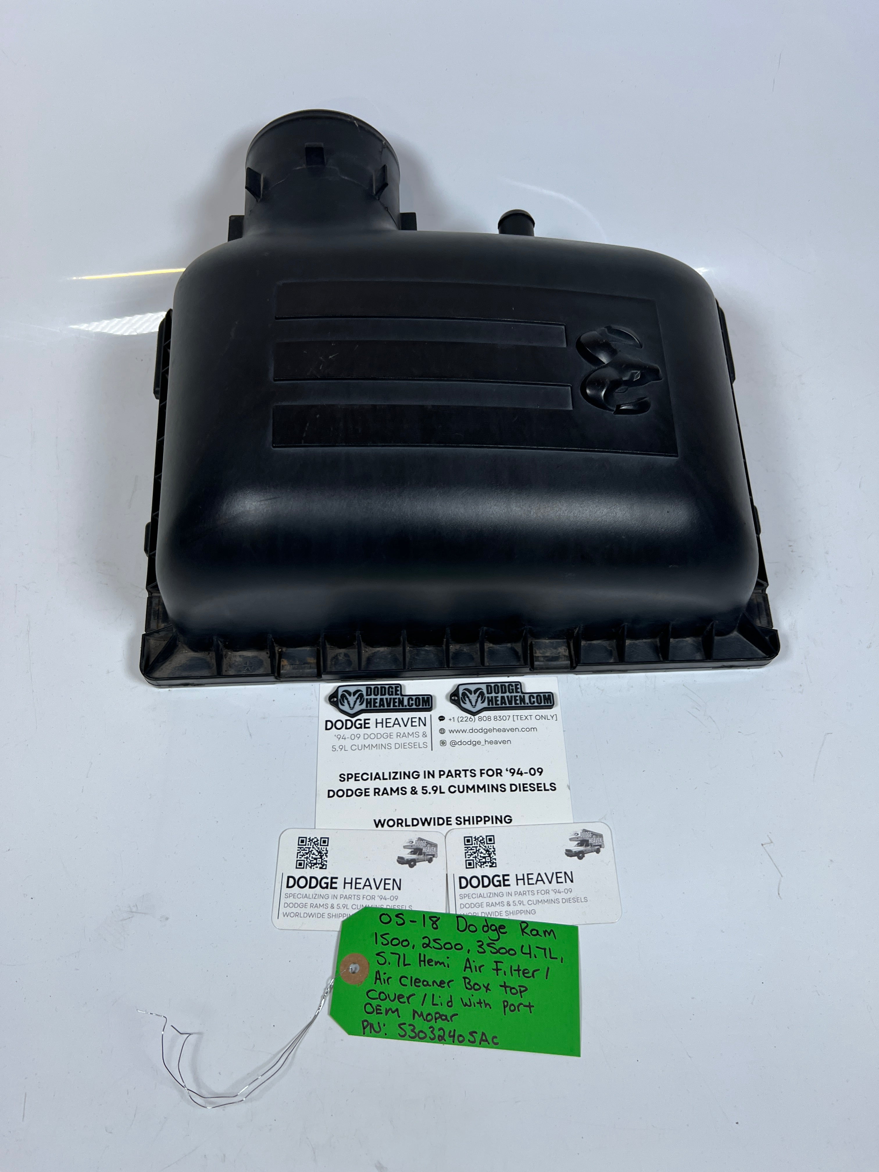 2005-2018 Dodge Ram 4.7L 5.7L Air Filter Air box Top Cover Lid W Port