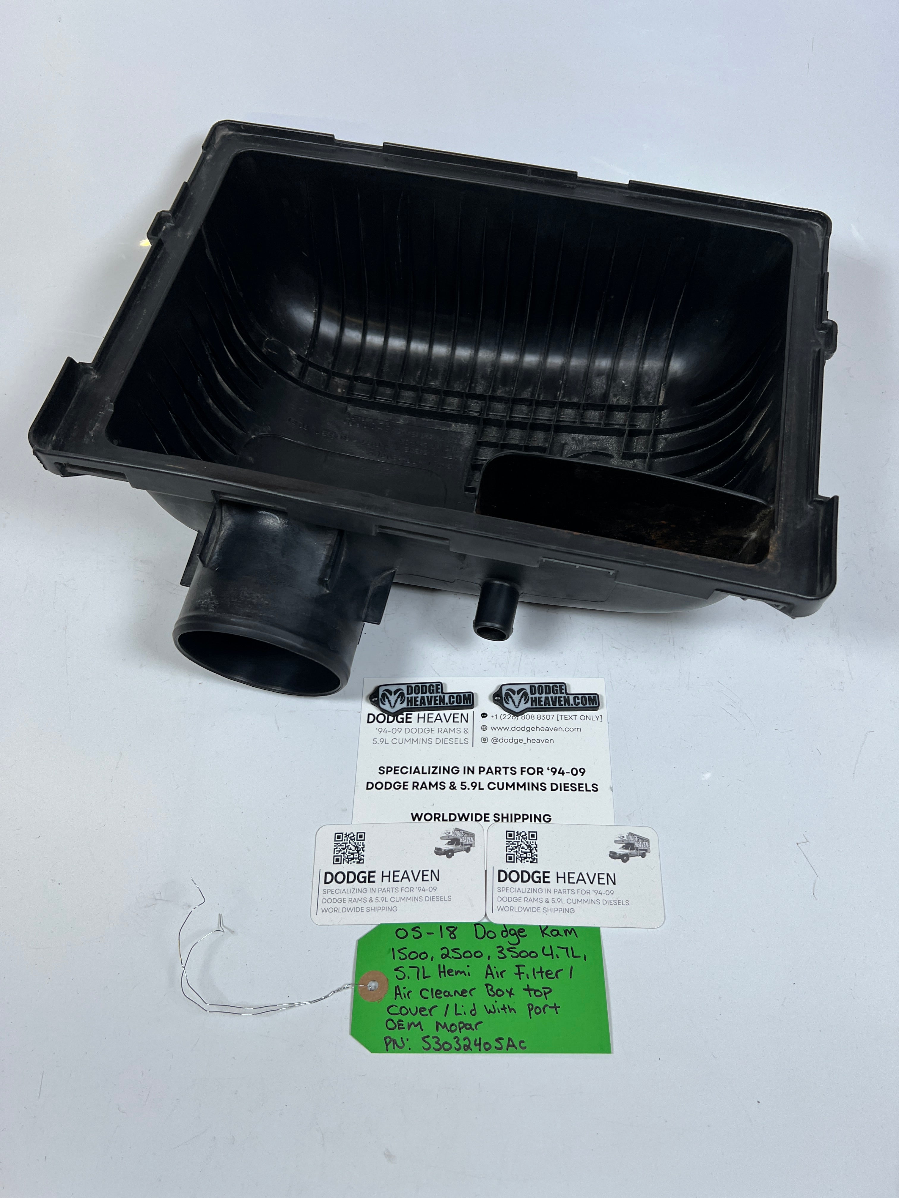 2005-2018 Dodge Ram 4.7L 5.7L Air Filter Air box Top Cover Lid W Port