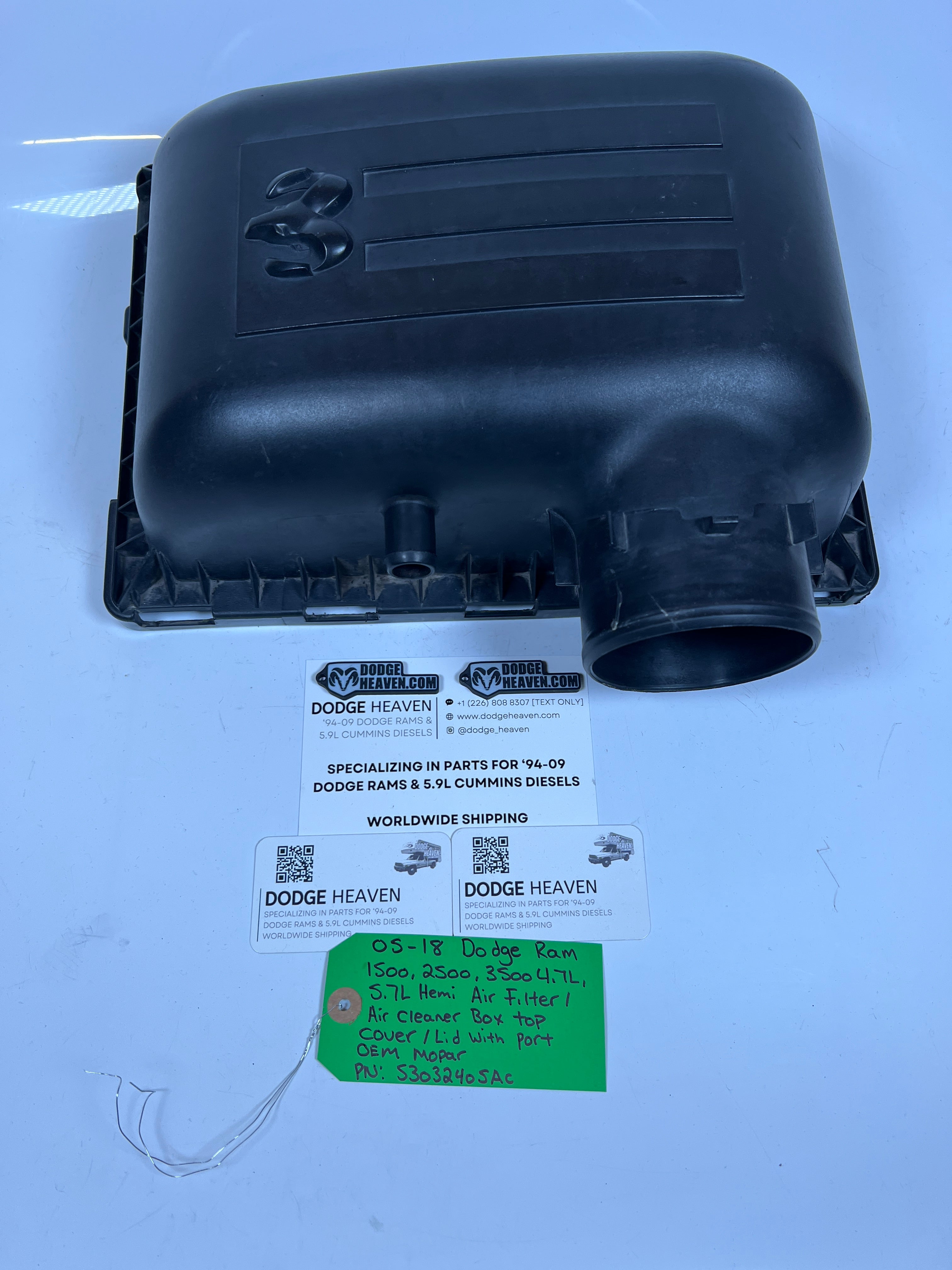 2005-2018 Dodge Ram 4.7L 5.7L Air Filter Air box Top Cover Lid W Port
