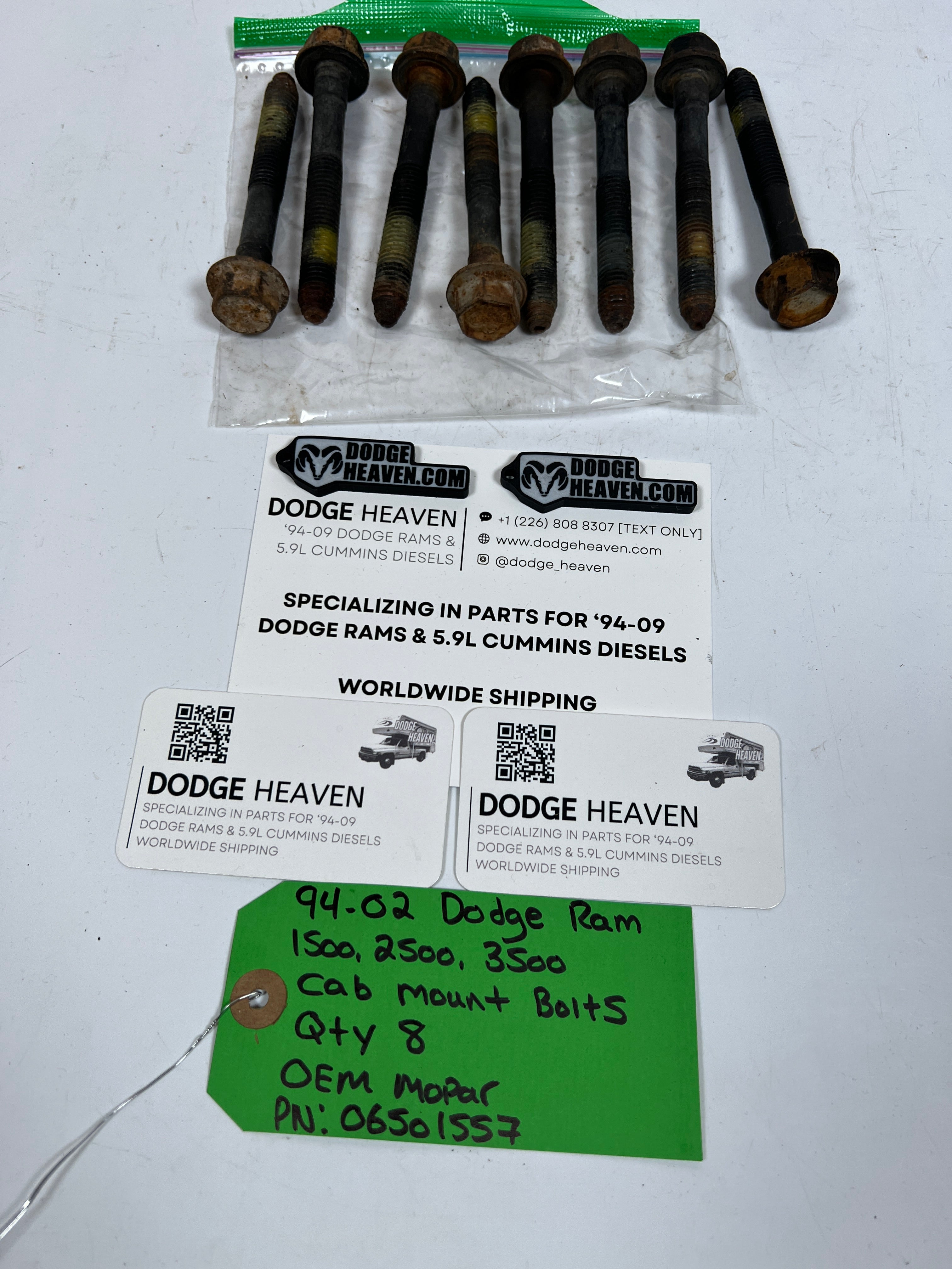 1994-2002 Dodge Ram 1500 2500 3500 Cab Mount Body Mount Bolts QTY 8