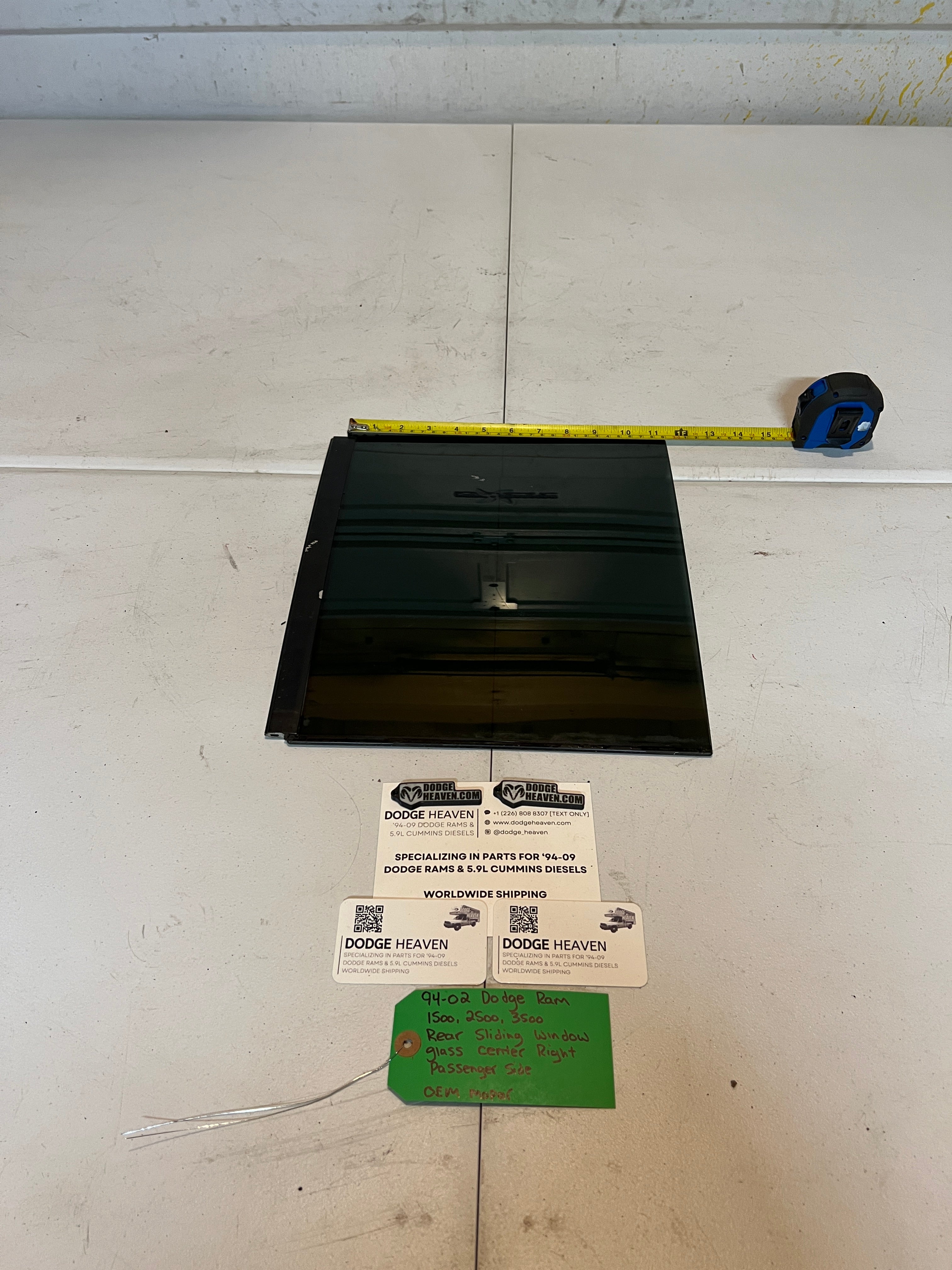 1994-2002 Dodge Ram 1500-3500 Rear Slider Sliding Window Glass Center RH