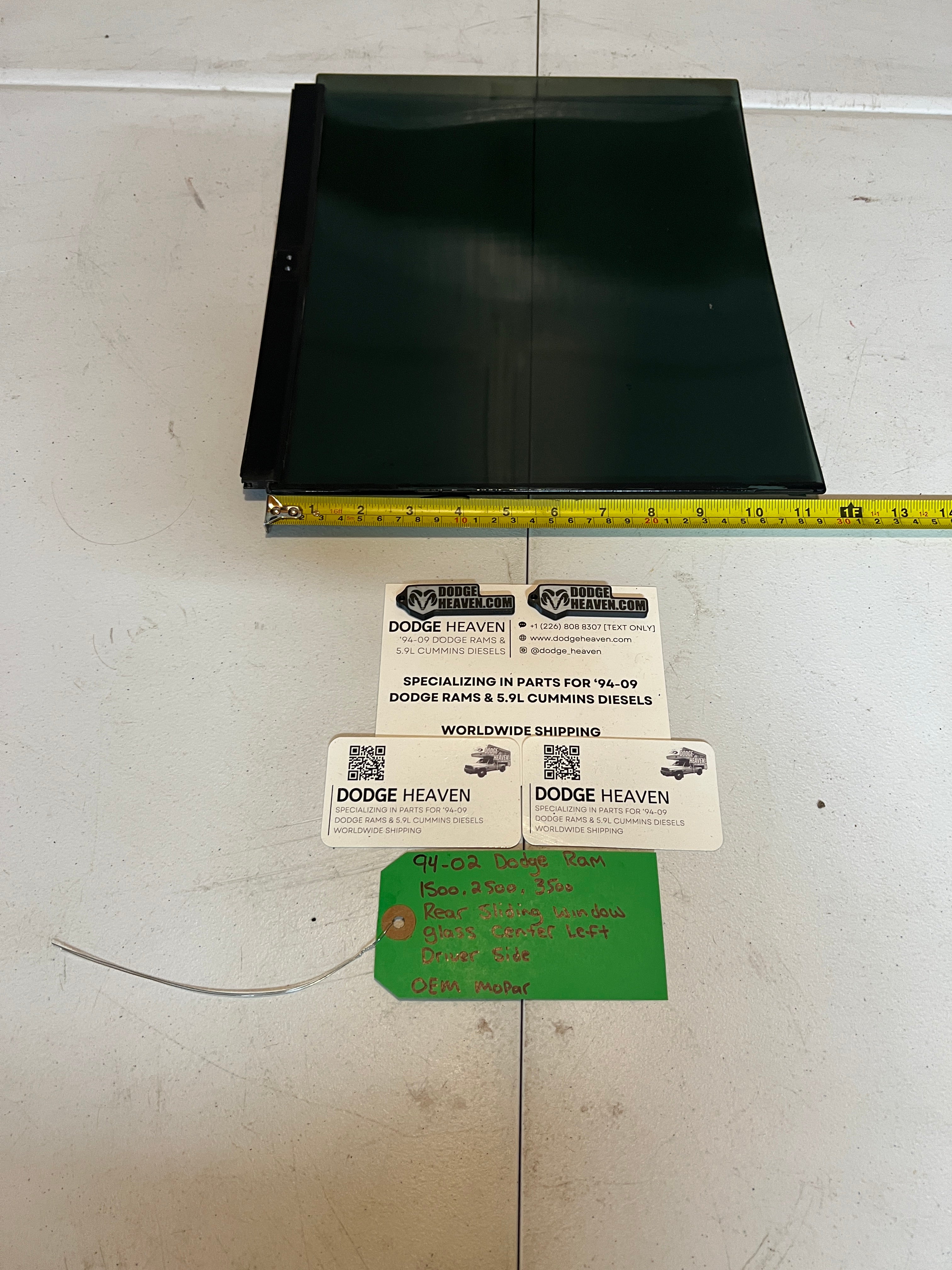 1994-2002 Dodge Ram 1500-3500 Rear Slider Sliding Window Glass Center LH