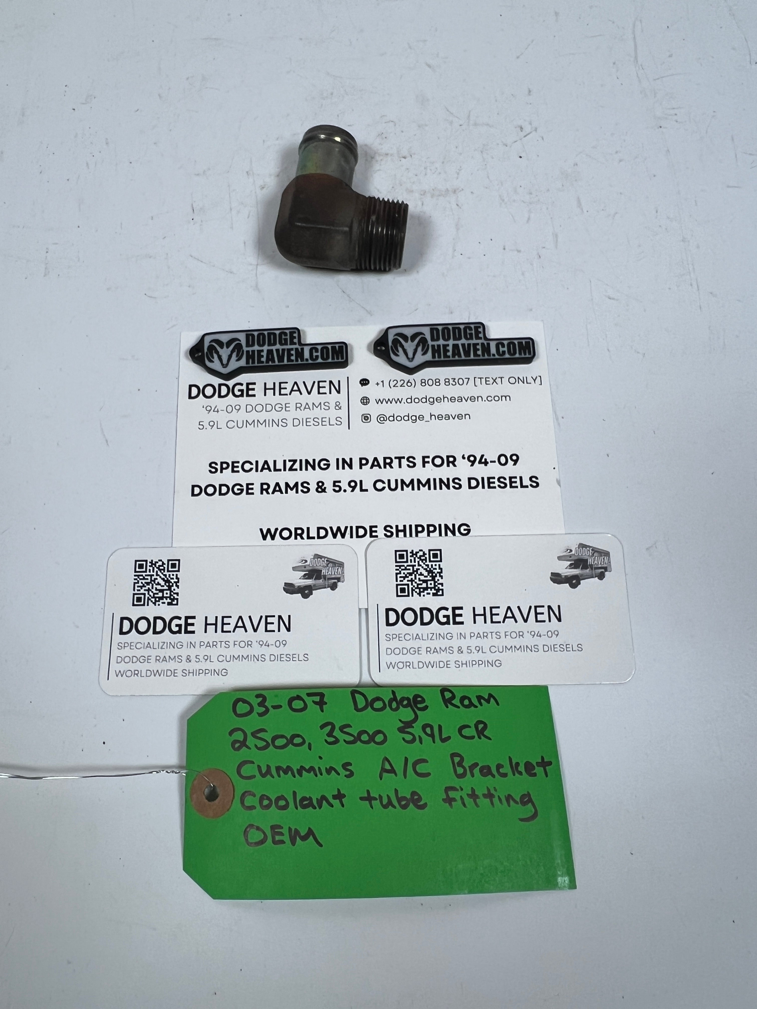 2003-2007 Dodge Ram 2500 3500 5.9L Cummins A/C Bracket Coolant Tube Fitting