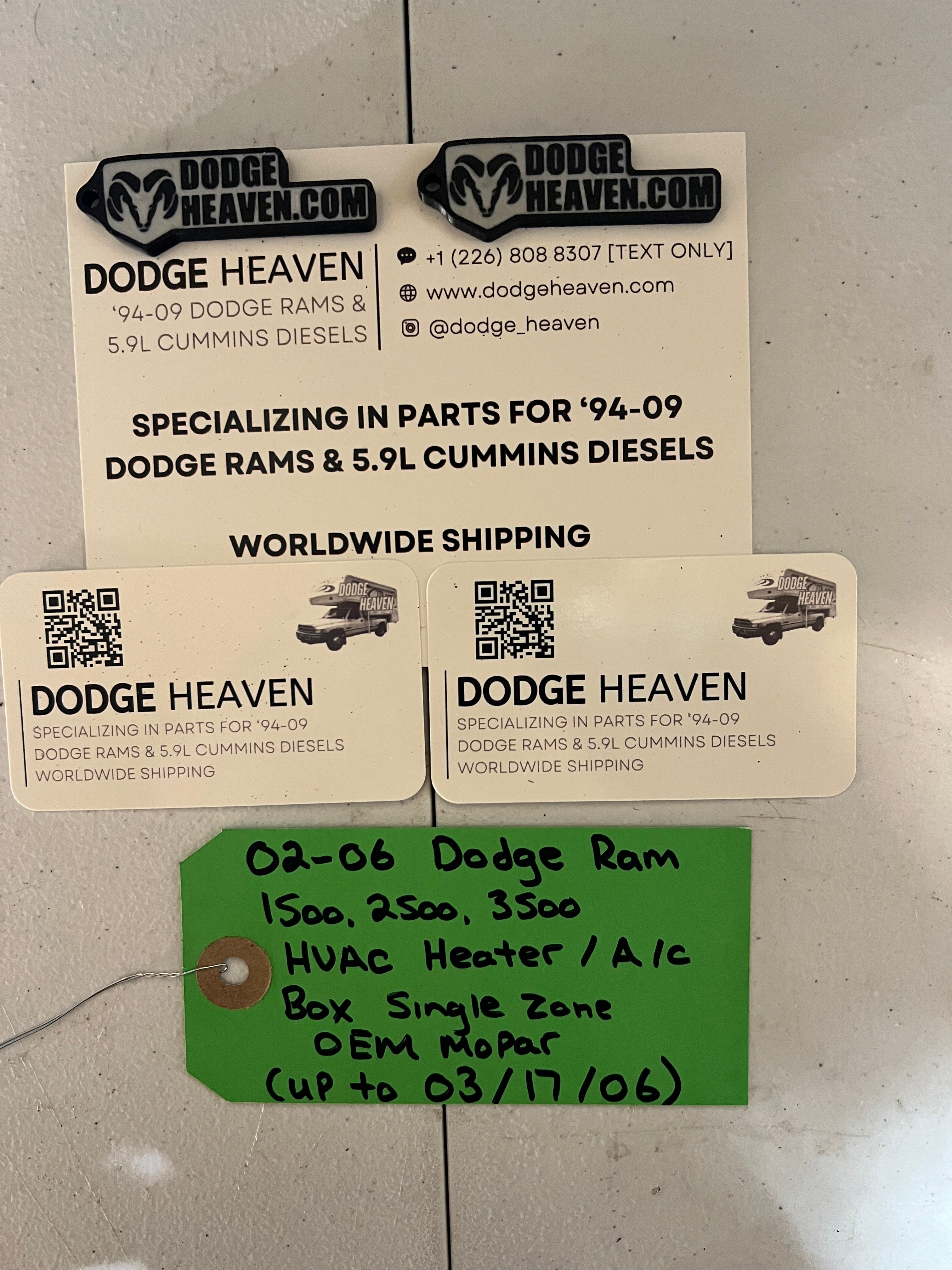 2002-2006 Dodge Ram 1500-3500 HVAC Heater A/C Box Single Zone