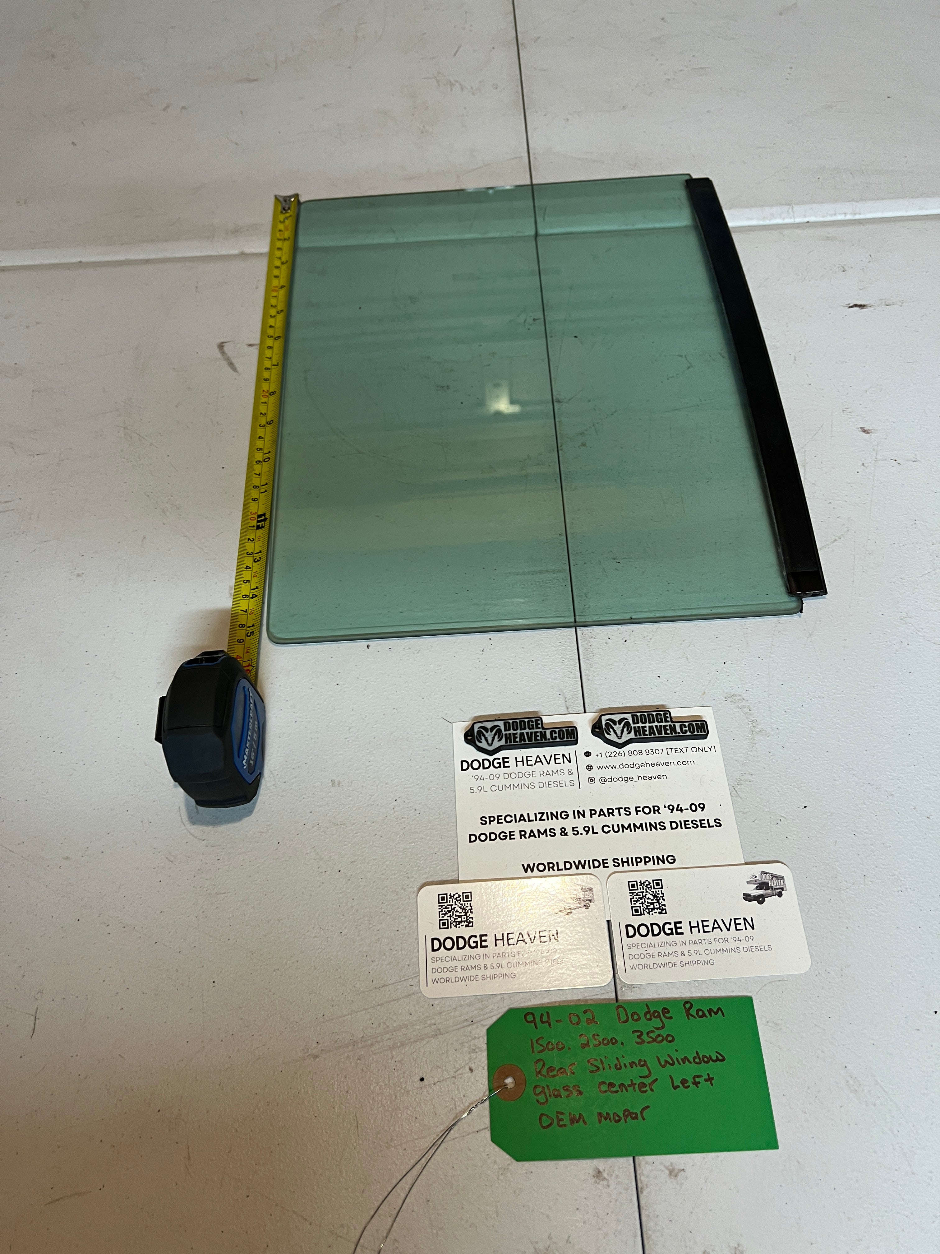1994-2002 Dodge Ram 1500-3500 Rear Slding Window Rear Slider Glass Center LH
