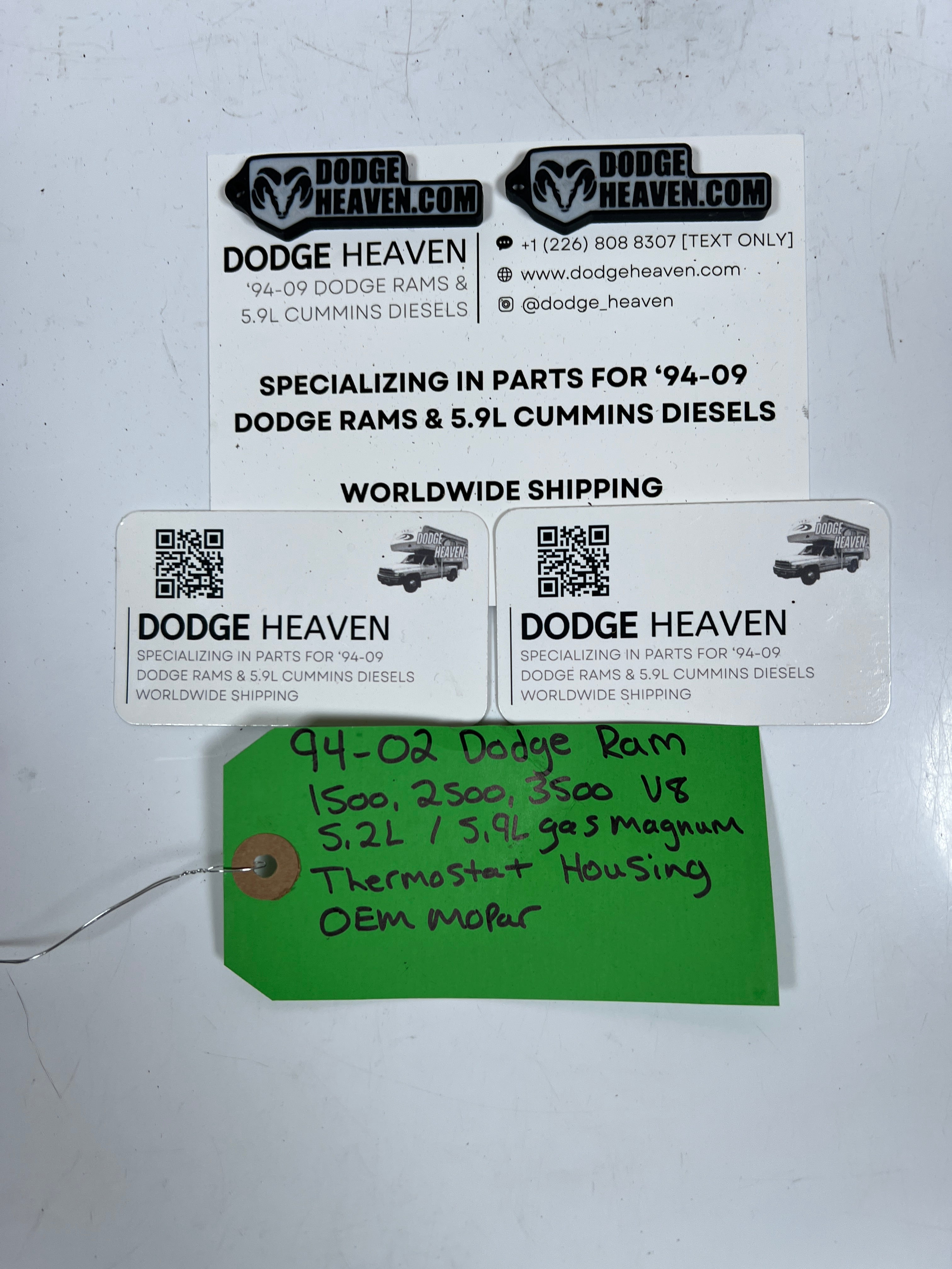 1994-2002 Dodge Ram 1500-3500 5.2L 5.9L Gas Magnum Thermostat Housing