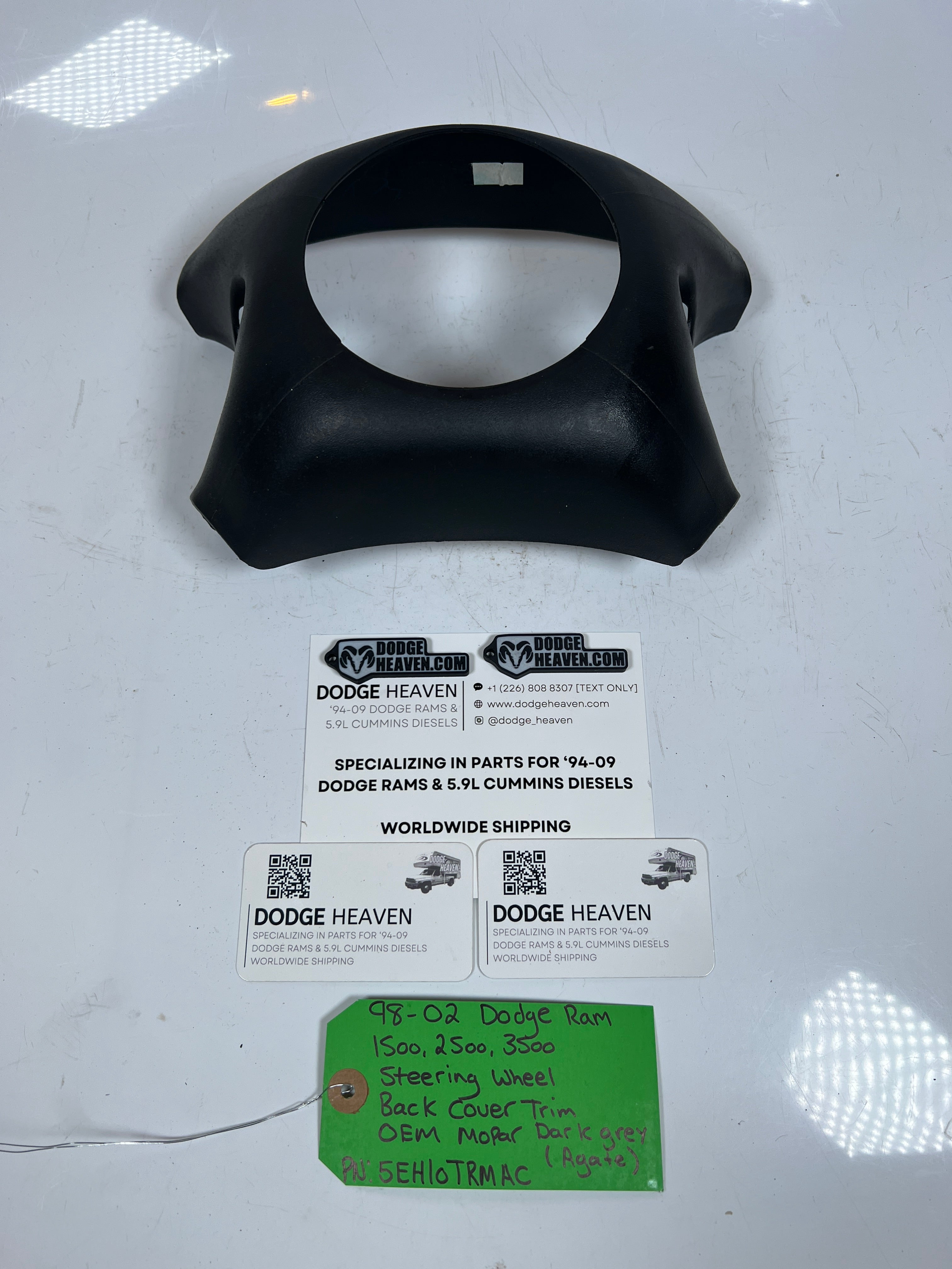 1998-2002 Dodge Ram 1500-3500 Steering Wheel Back Cover Trim Dark Grey