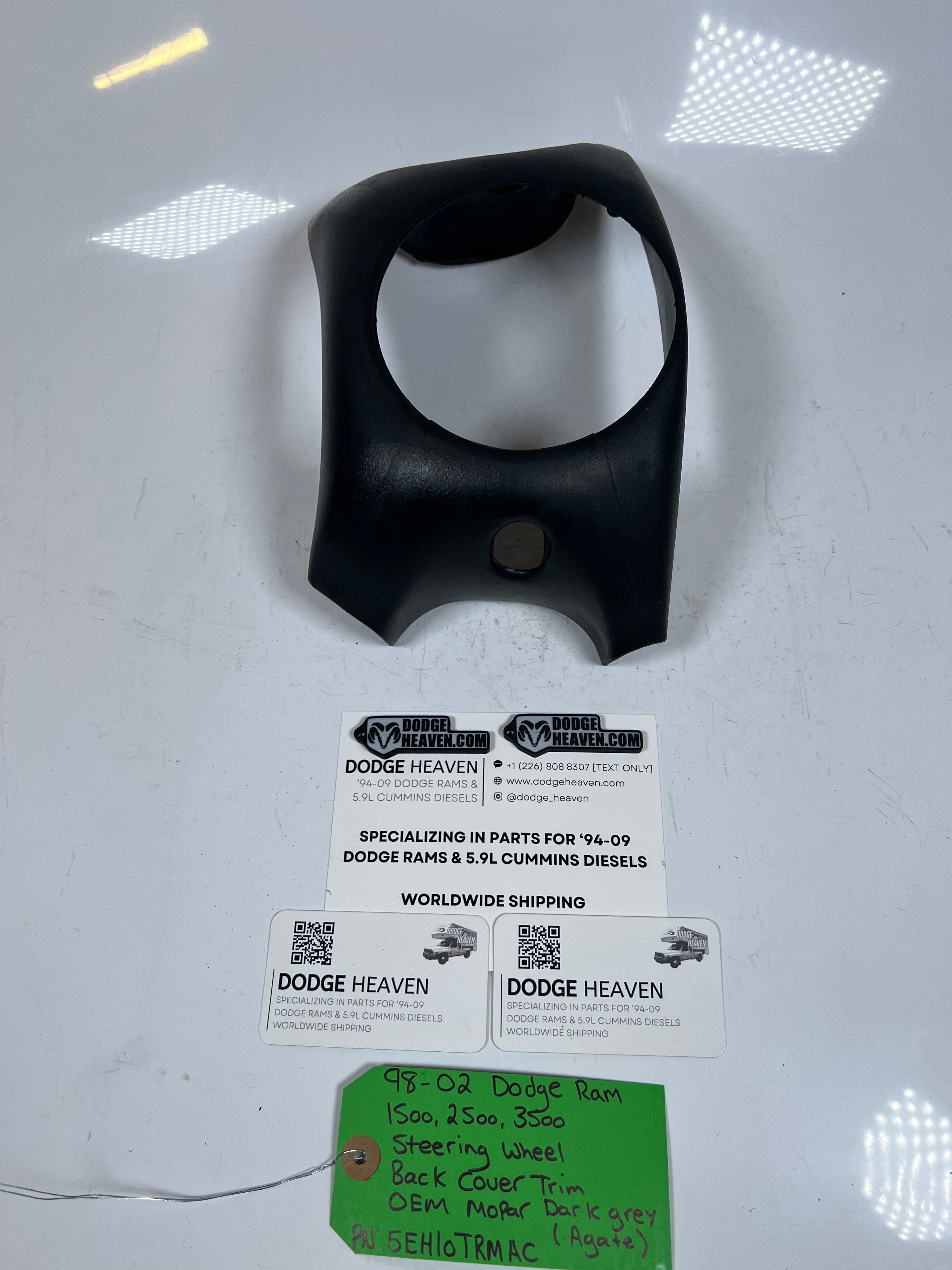 1998-2002 Dodge Ram 1500-3500 Steering Wheel Back Cover Trim Dark Grey