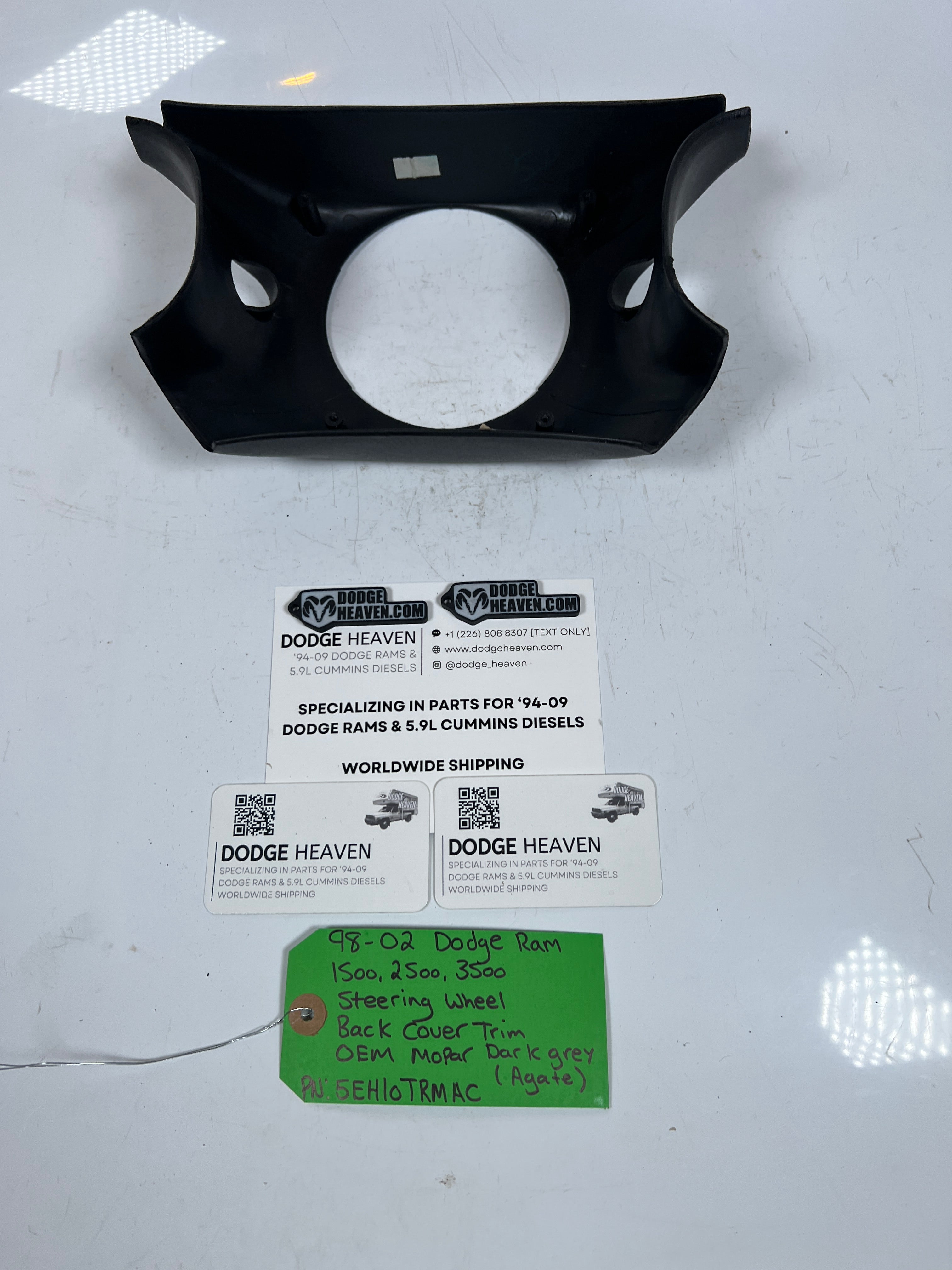 1998-2002 Dodge Ram 1500-3500 Steering Wheel Back Cover Trim Dark Grey