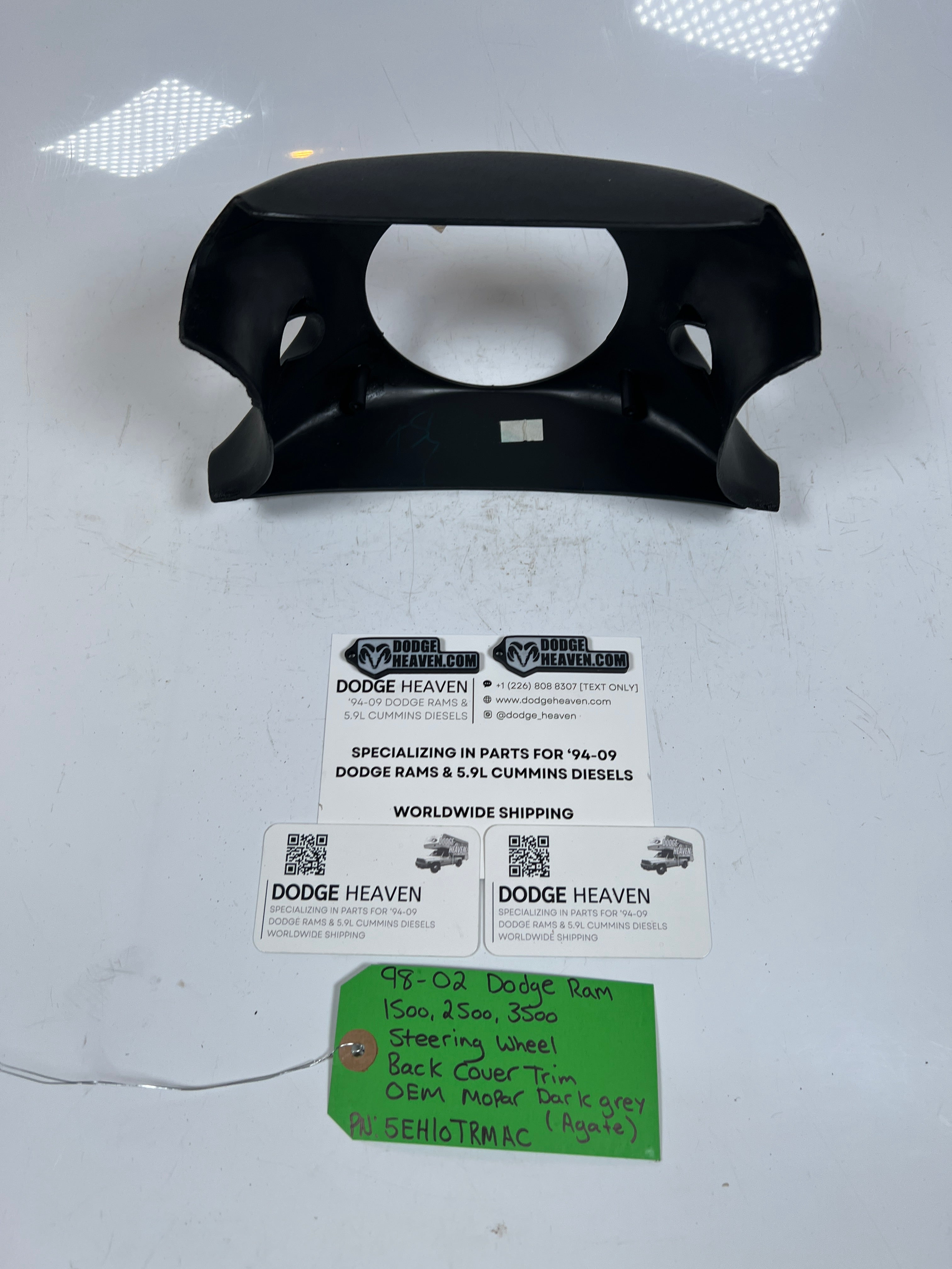 1998-2002 Dodge Ram 1500-3500 Steering Wheel Back Cover Trim Dark Grey