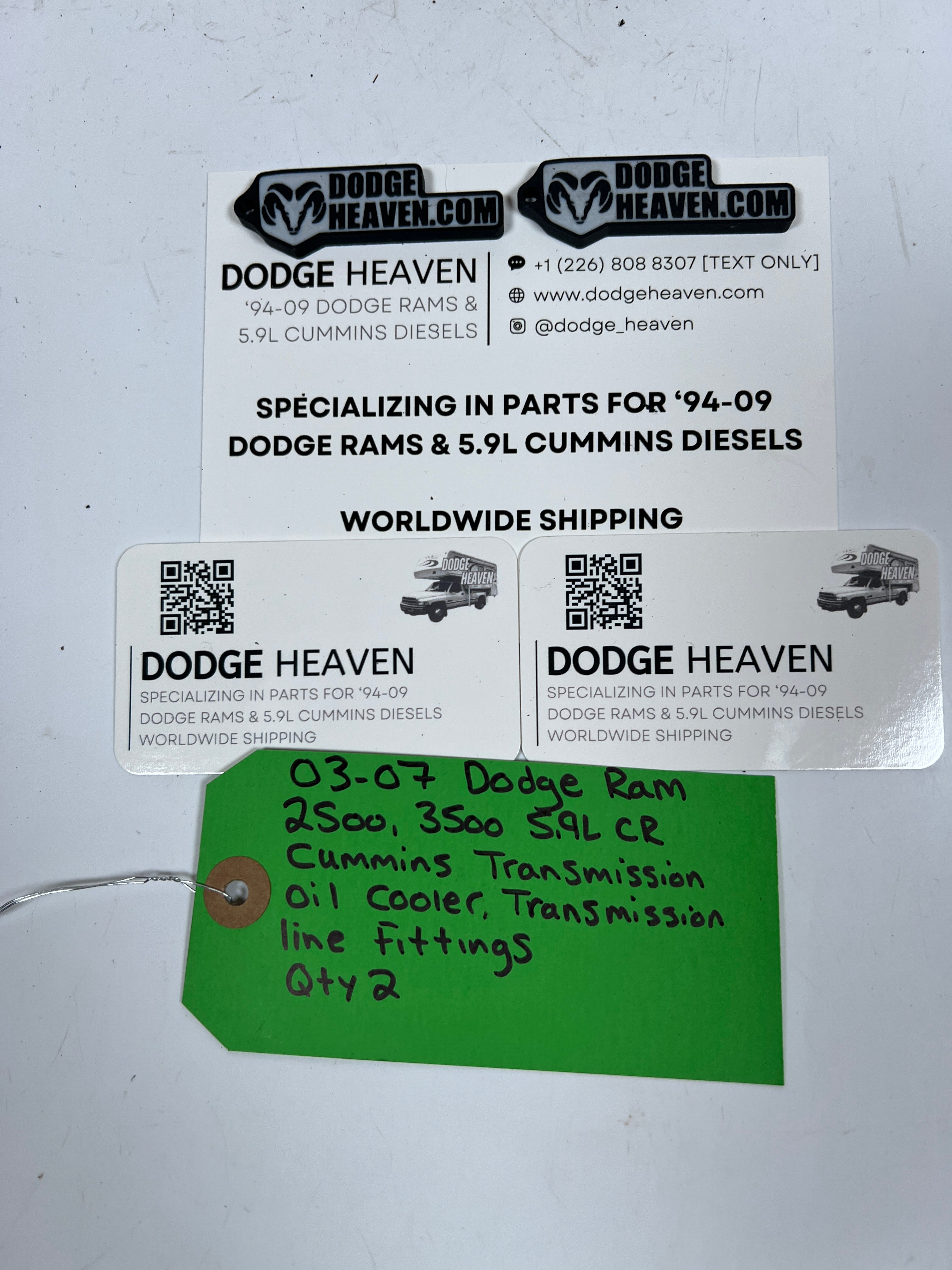 2003-2007 Dodge Ram 5.9L Cummins Transmission Oil Cooler Line Fittings QTY 2