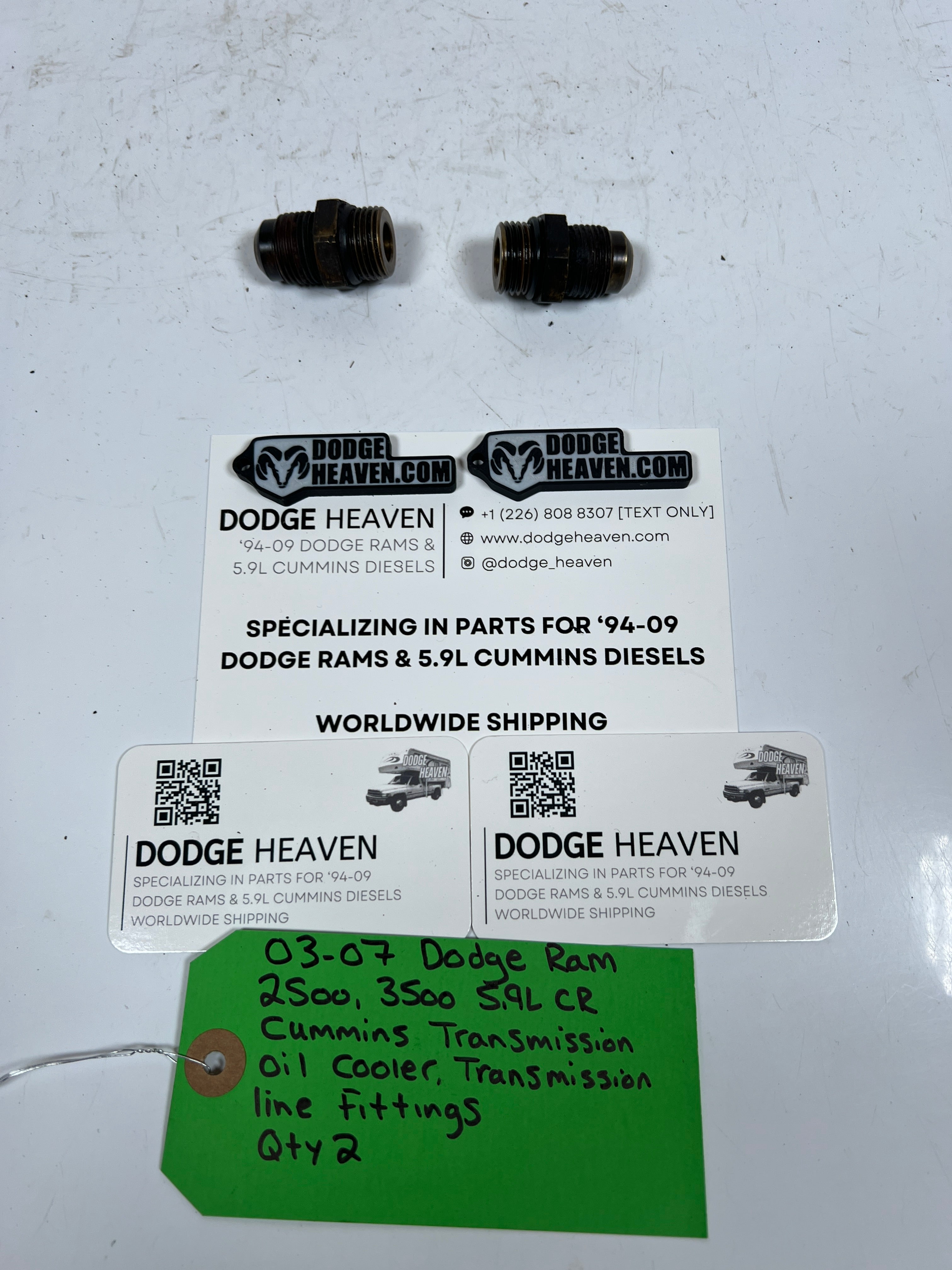 2003-2007 Dodge Ram 5.9L Cummins Transmission Oil Cooler Line Fittings QTY 2