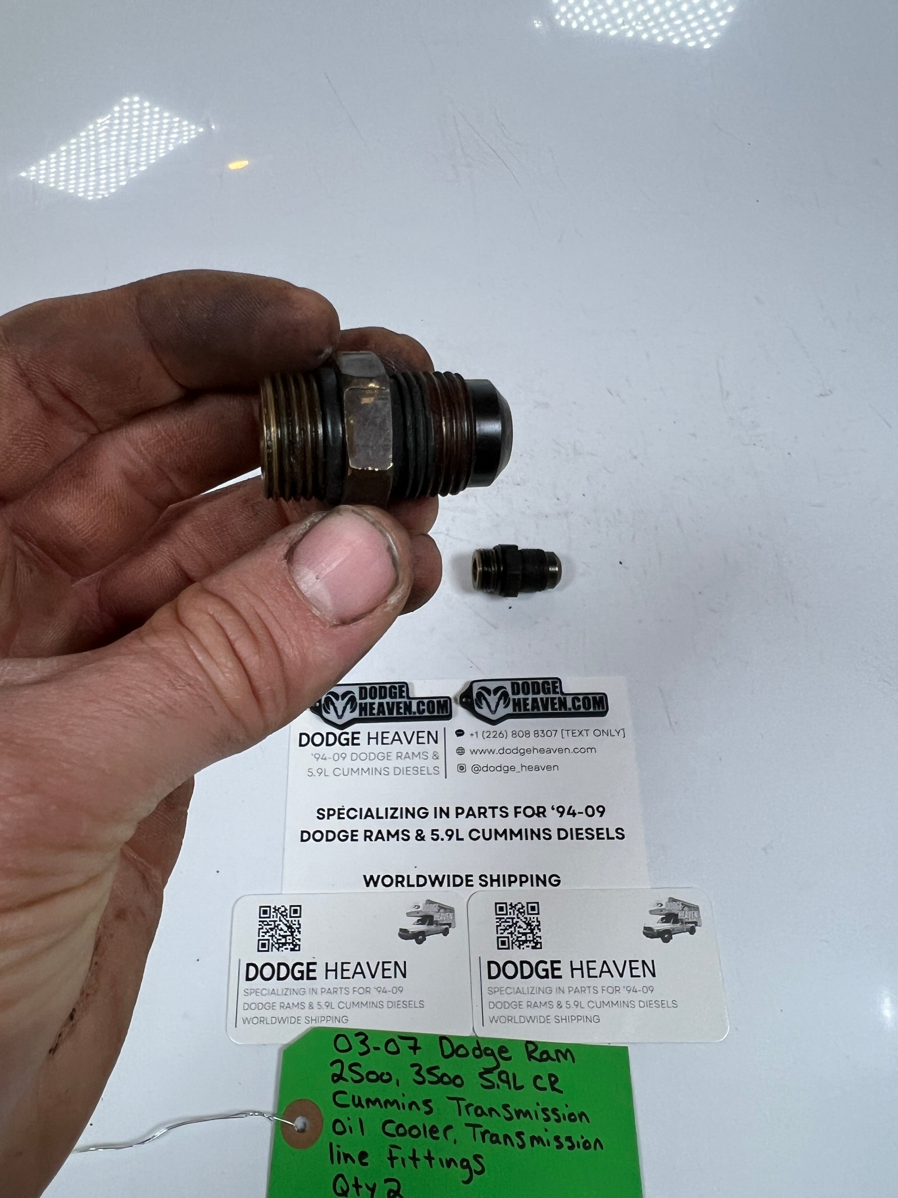 2003-2007 Dodge Ram 5.9L Cummins Transmission Oil Cooler Line Fittings QTY 2