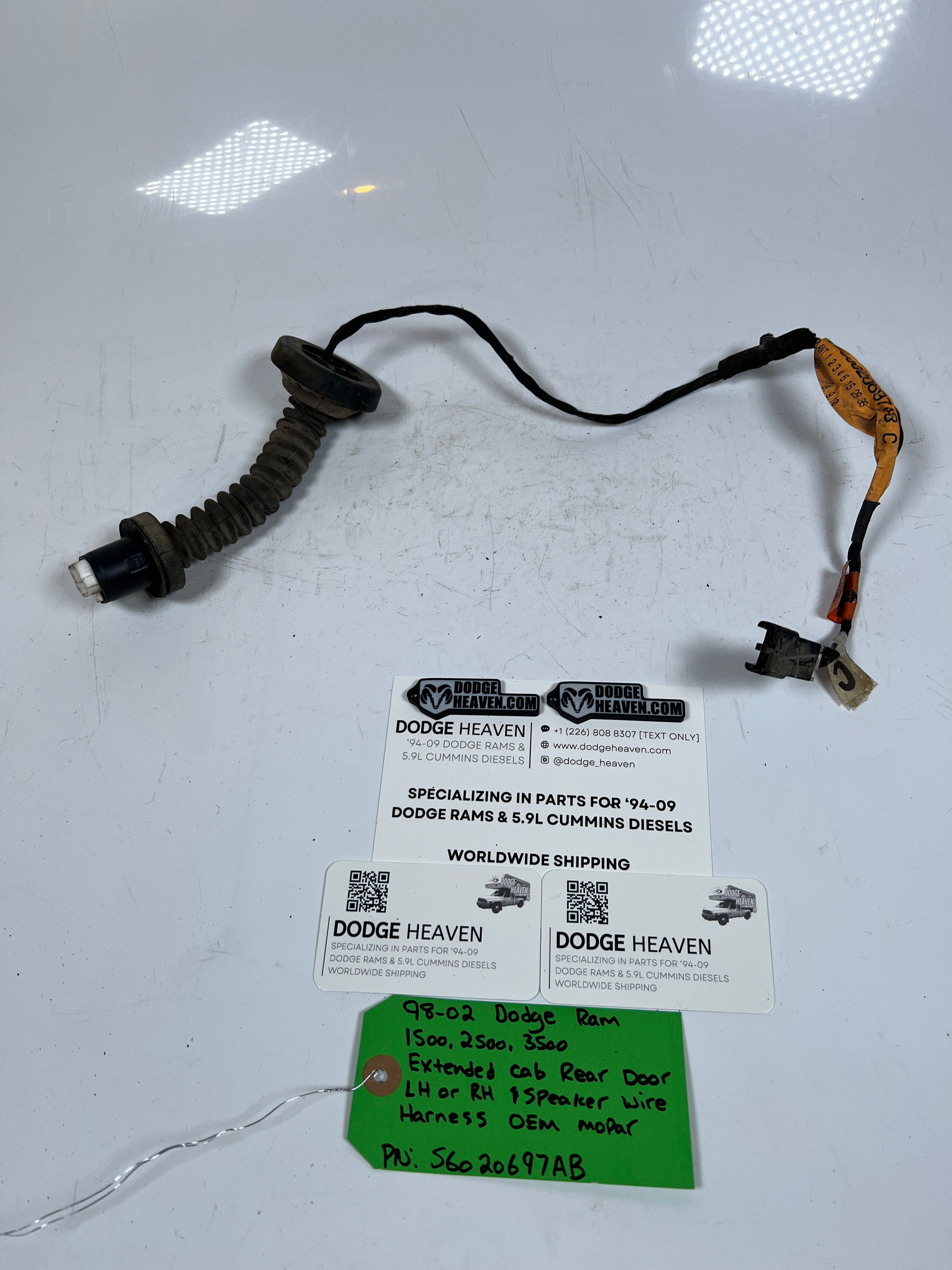 1998-2002 Dodge Ram Extended Cab Rear Door Wiring Harness