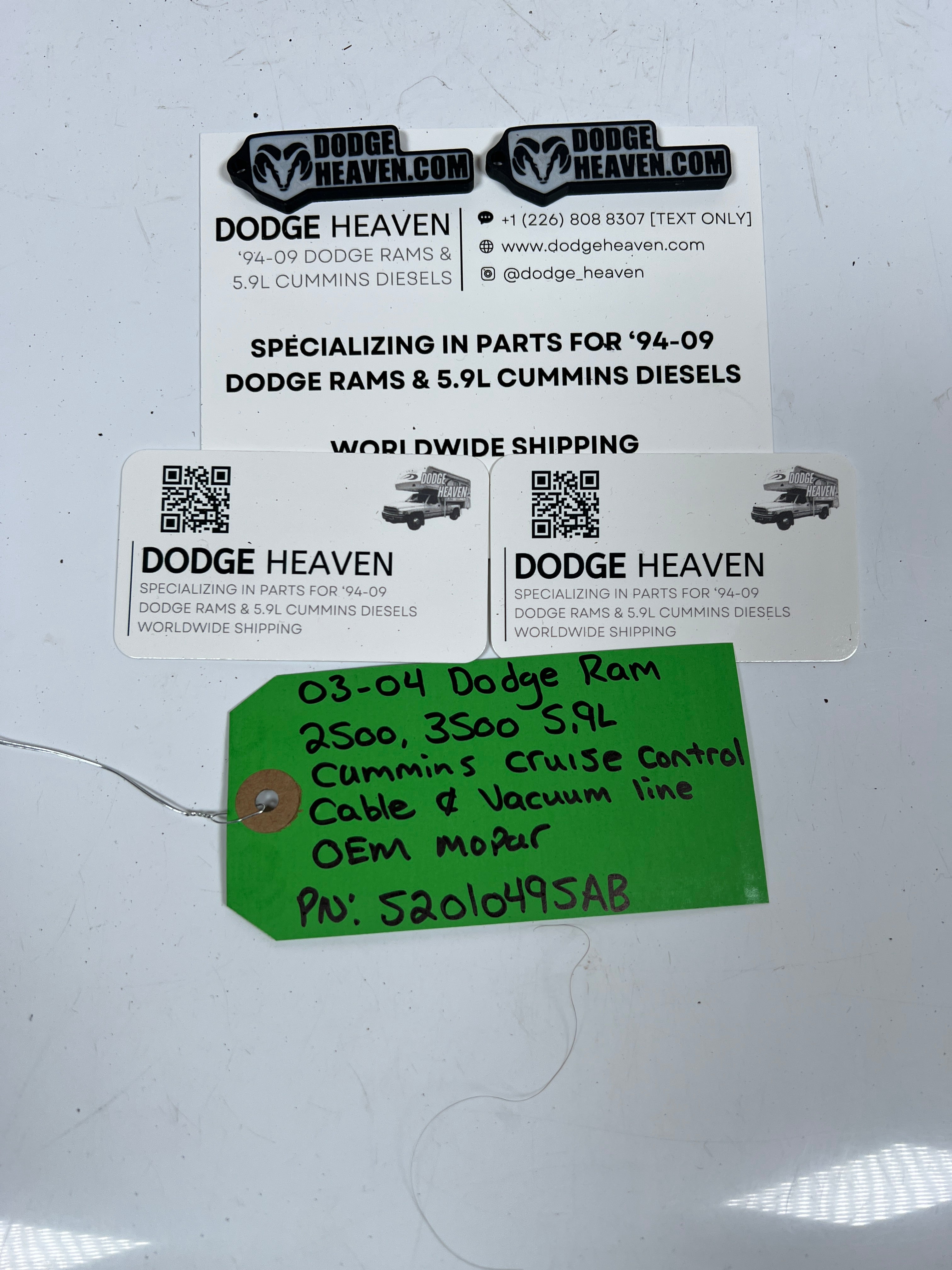 2003-2004 Dodge Ram 5.9L Cummins Cruise Control Cable & Vaccum Line