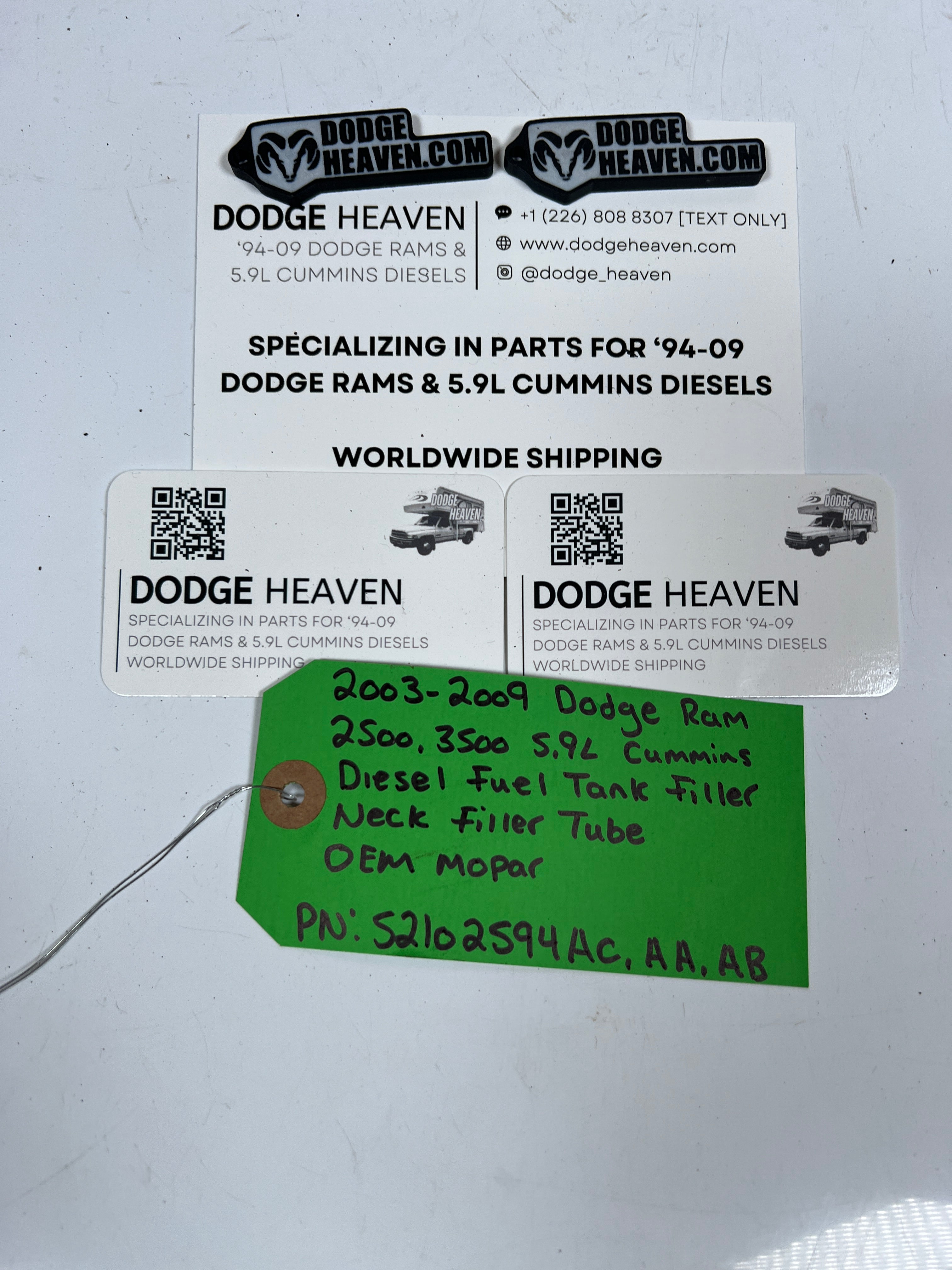 2003-2009 Dodge Ram 2500 3500 Cummins Diesel Fuel Tank Filler Neck Tube