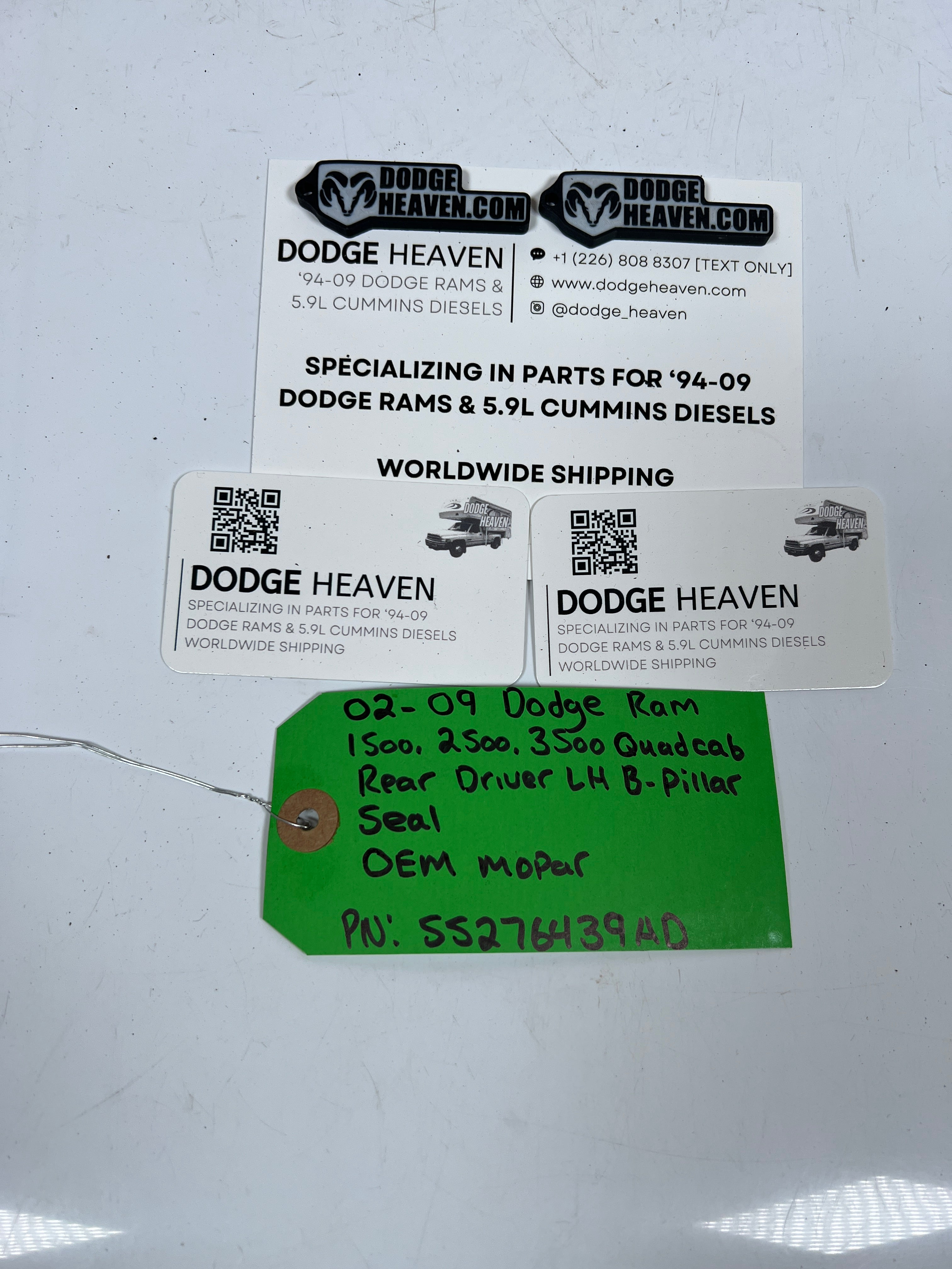 2002-2009 Dodge Ram 1500-3500 Quad Cab Rear Driver B-Pillar Seal